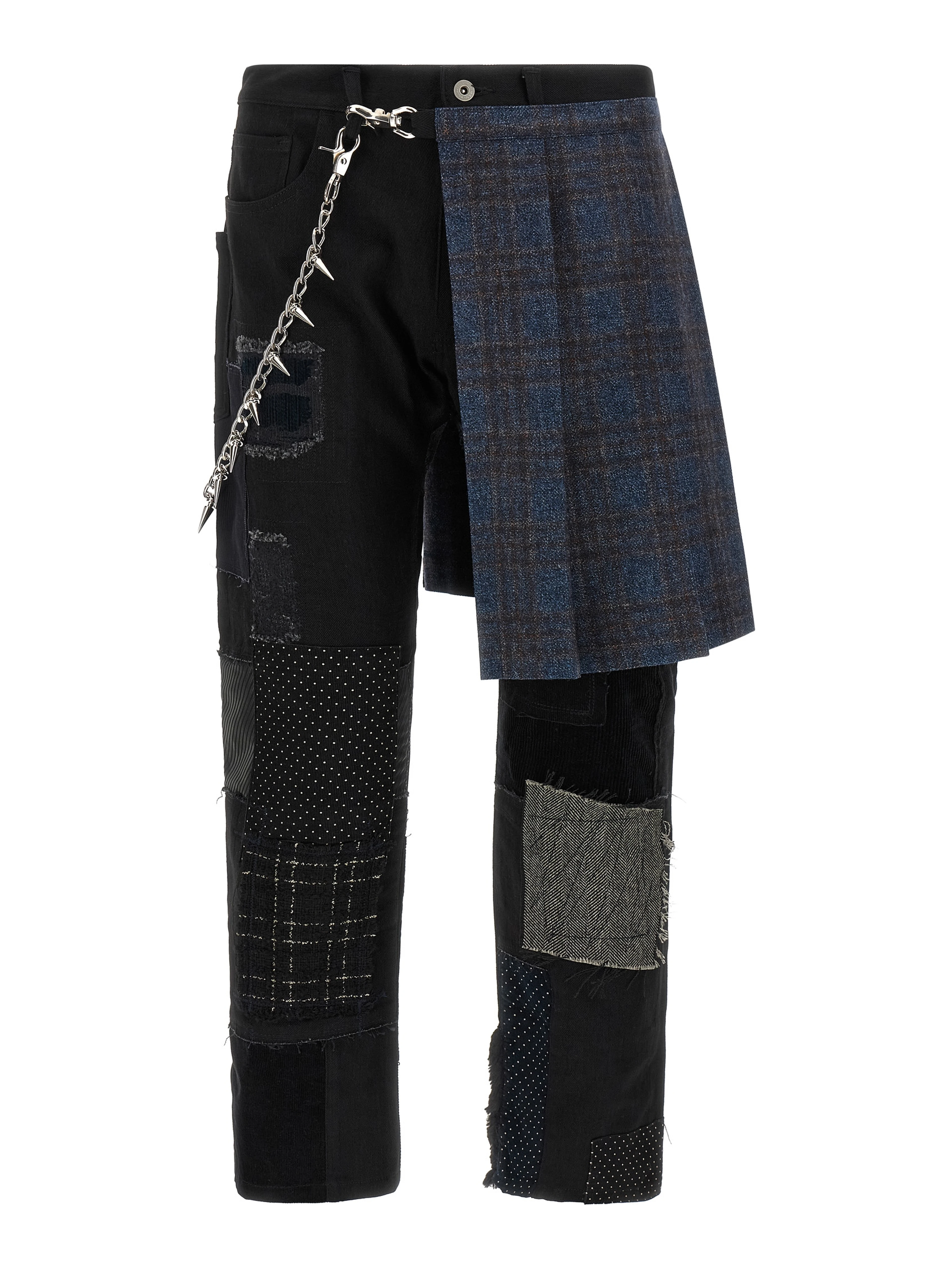 Black Cotton Straight-Leg Jeans