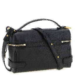 Black Buffalo Leather Shoulder Bag