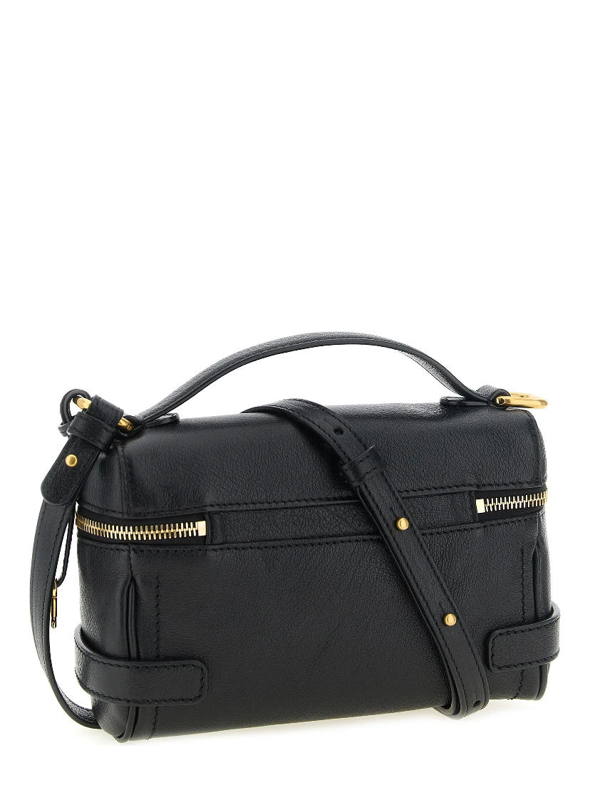 Black Buffalo Leather Shoulder Bag