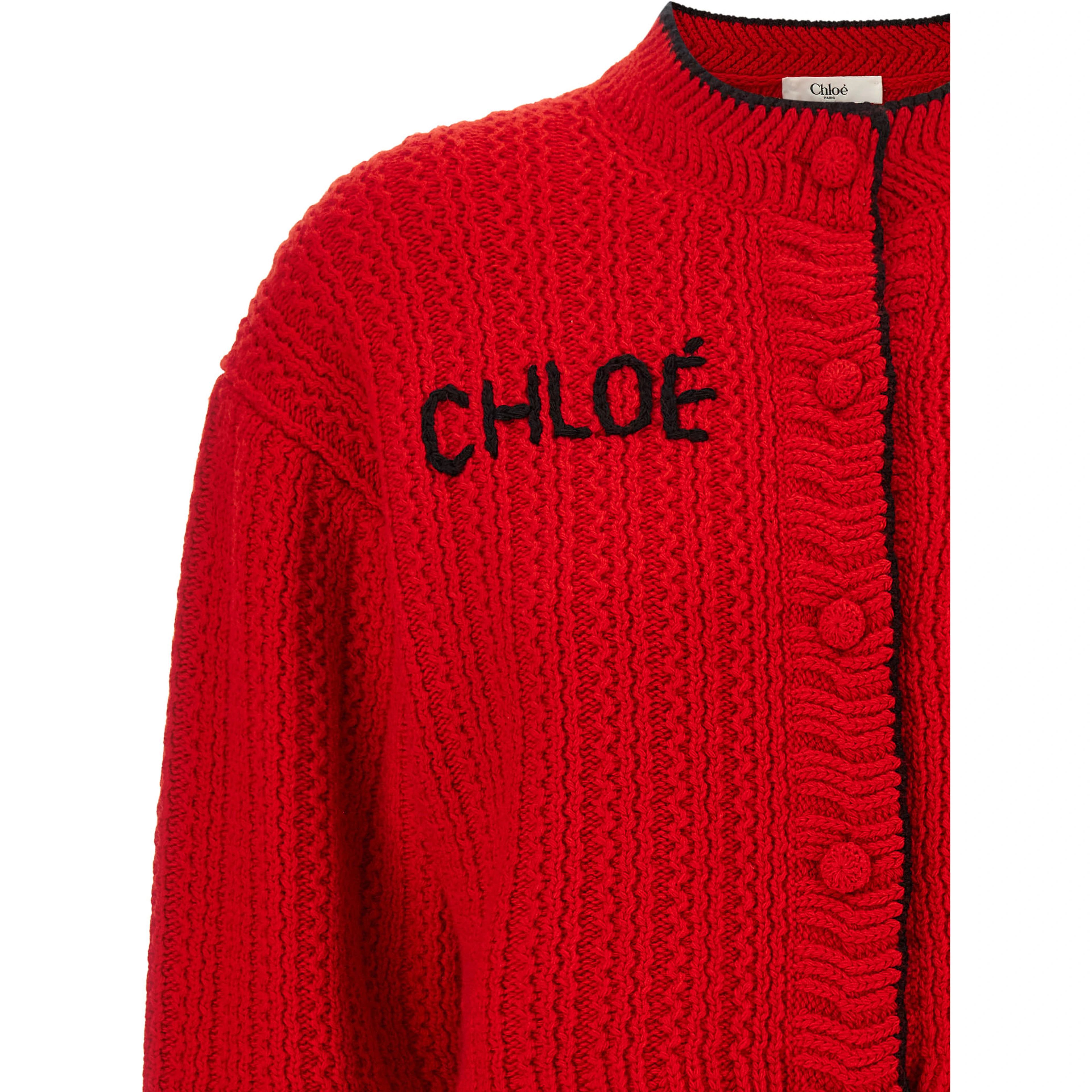 Red Wool Cardigan