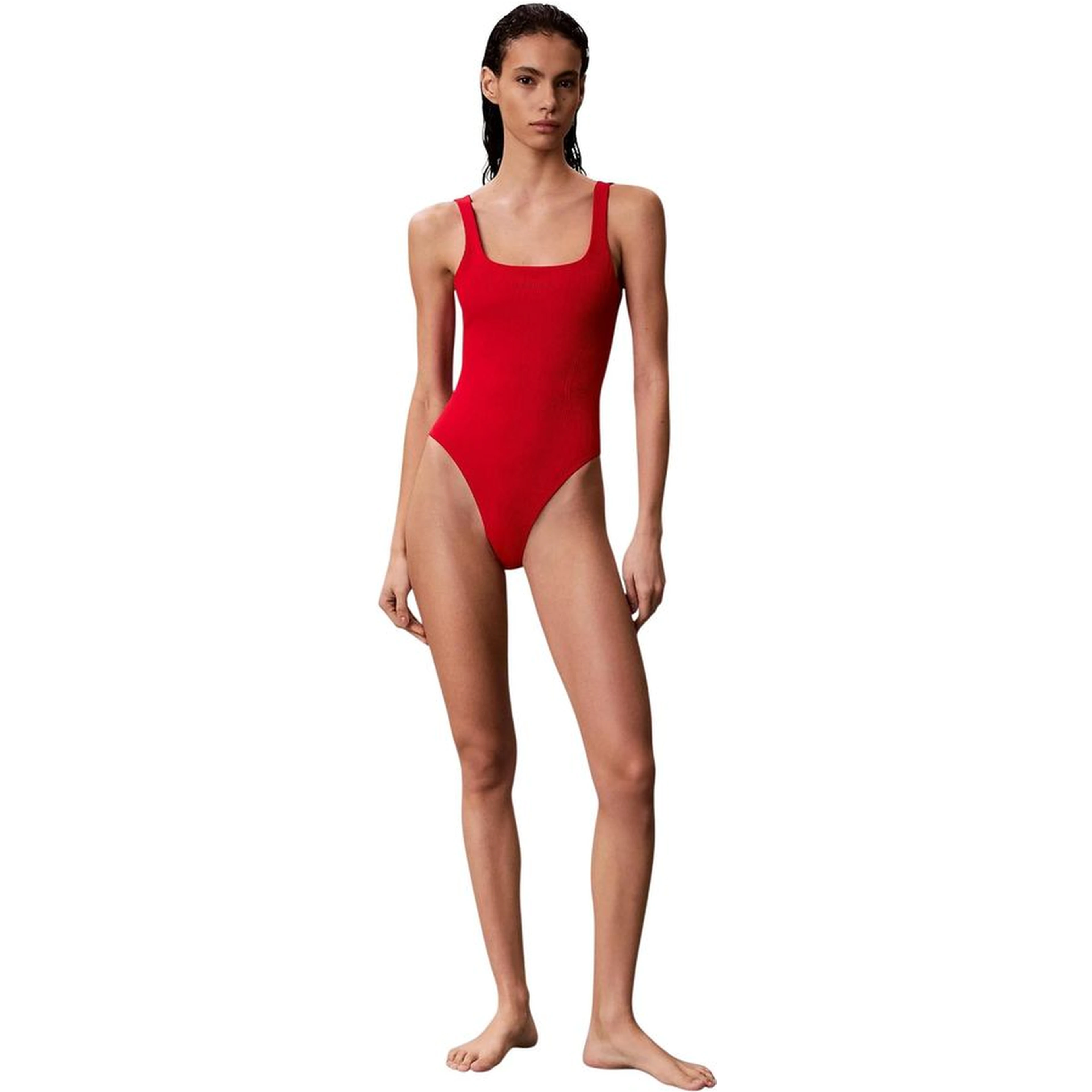 Red Polyamide One-Piece Swimsuit