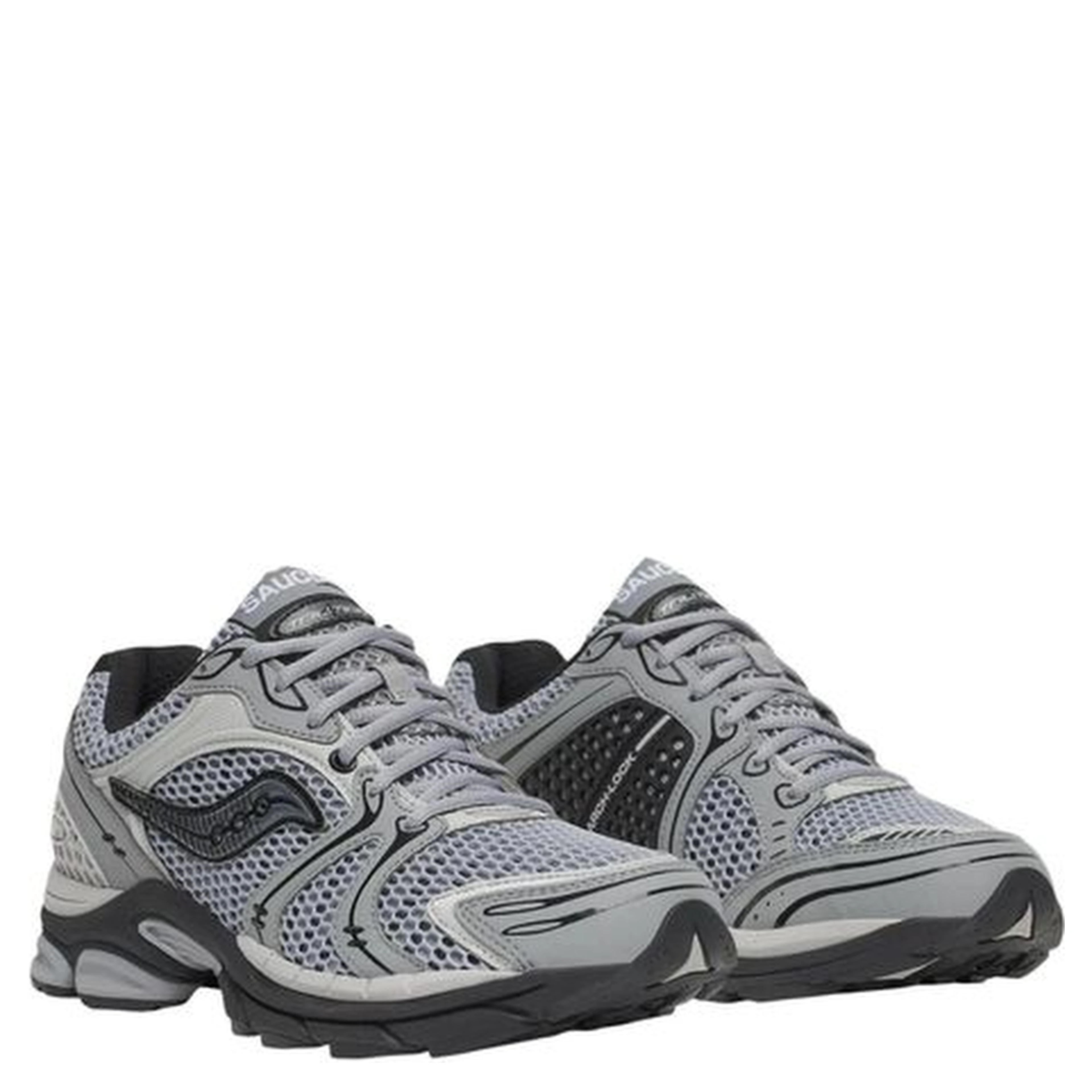 Gray Synthetic Athletic Sneakers