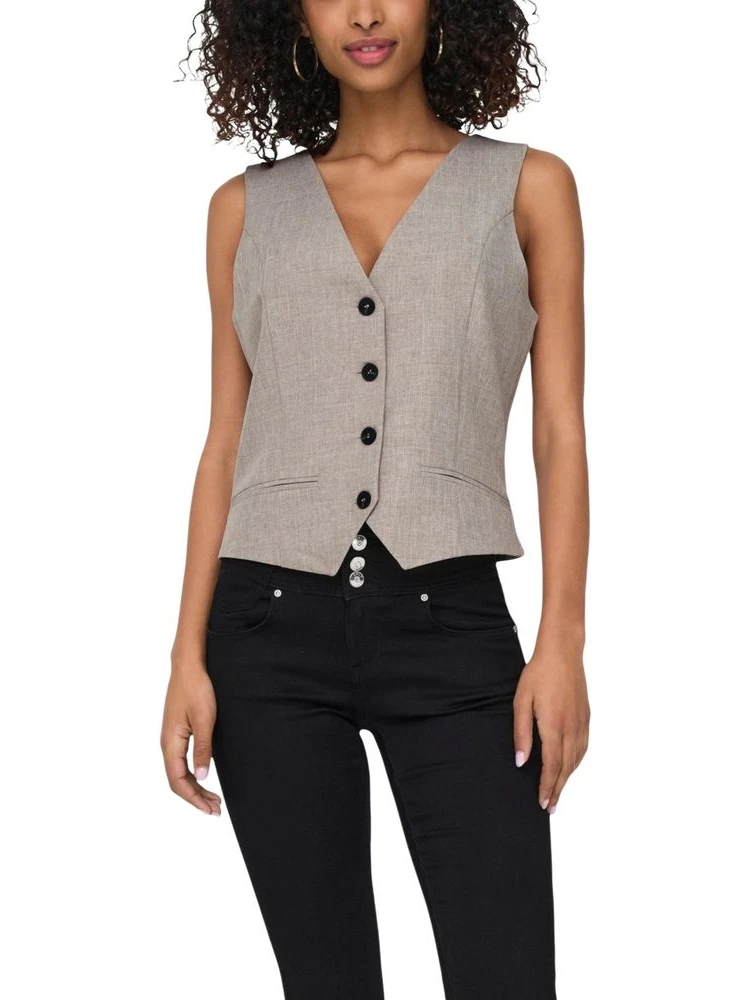 Beige Polyester Waistcoat