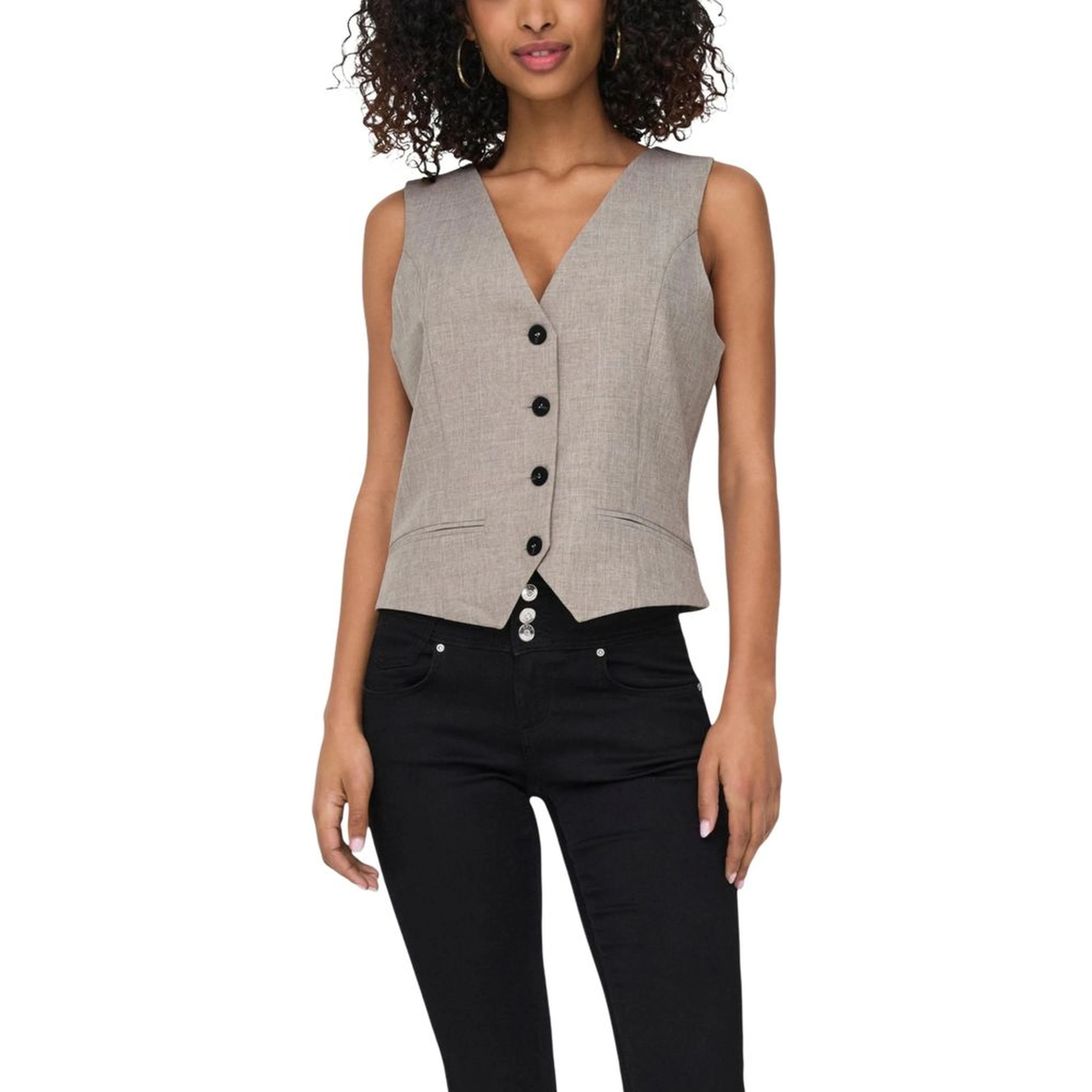 Beige Polyester Waistcoat