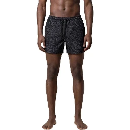 Black Polyester Swim Shorts
