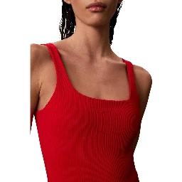 Red Polyamide One-Piece Swimsuit