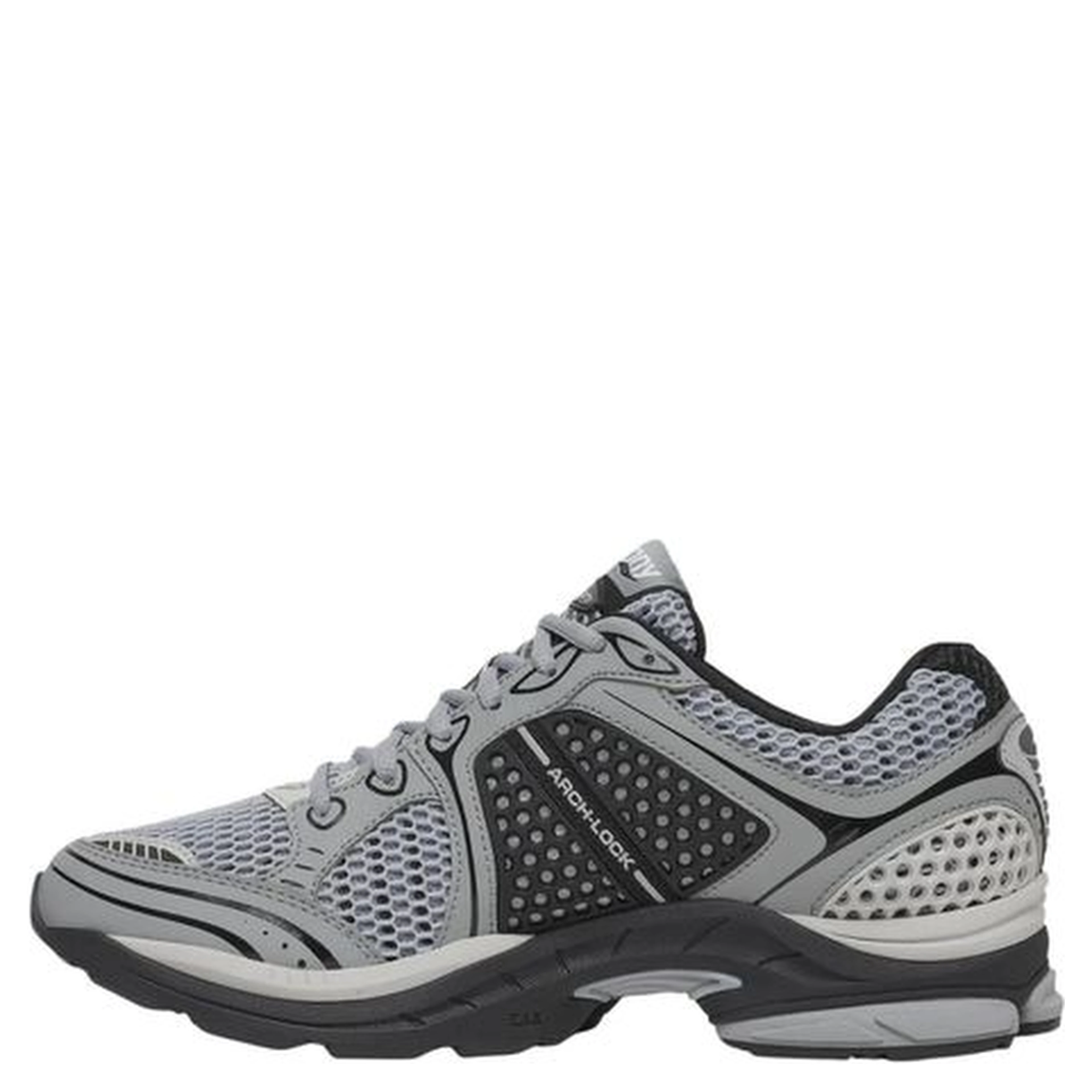 Gray Synthetic Athletic Sneakers