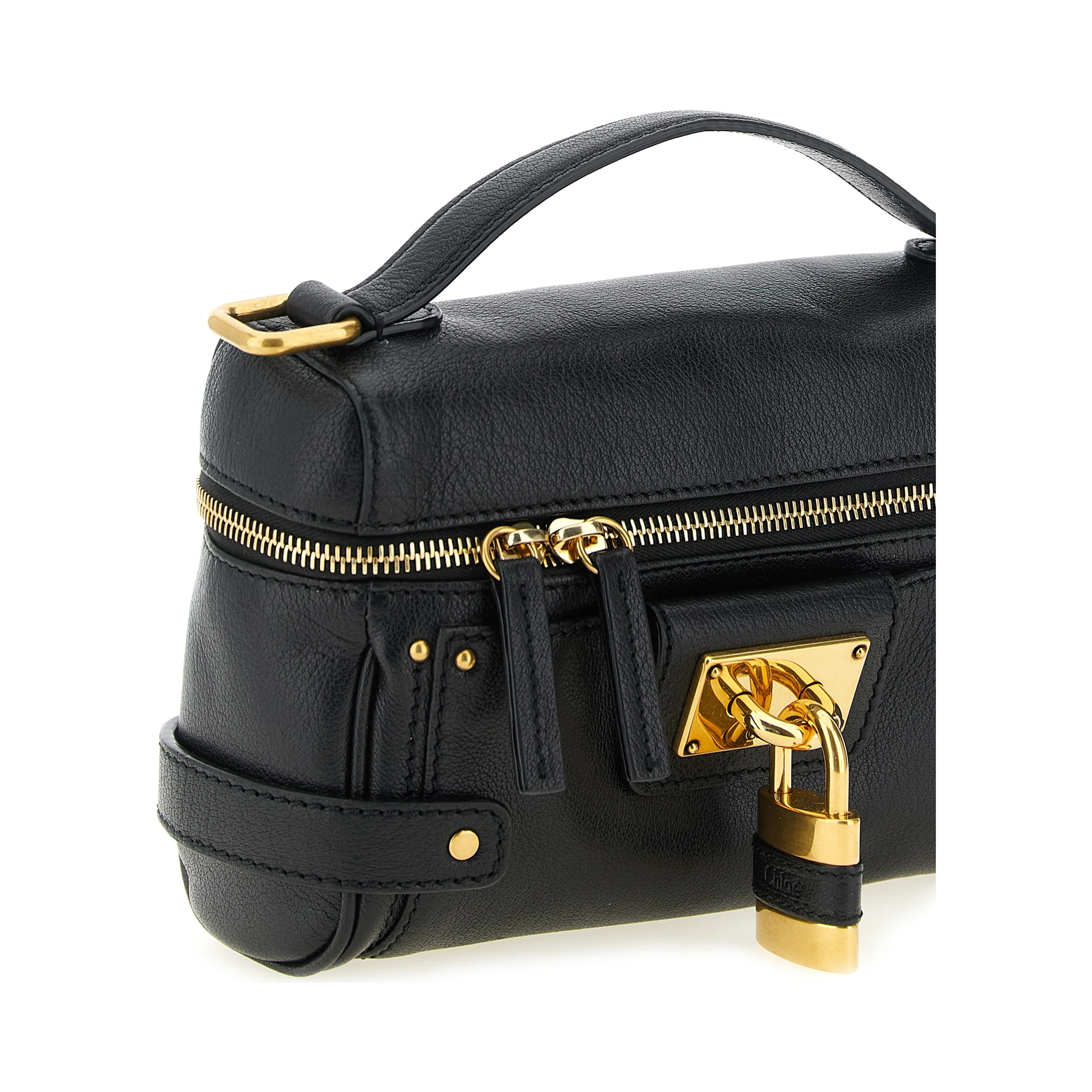 Black Buffalo Leather Shoulder Bag