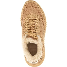 Beige Lambskin Chunky Sneakers