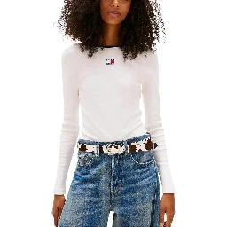 White Recycled Cotton Long Sleeve T-Shirt