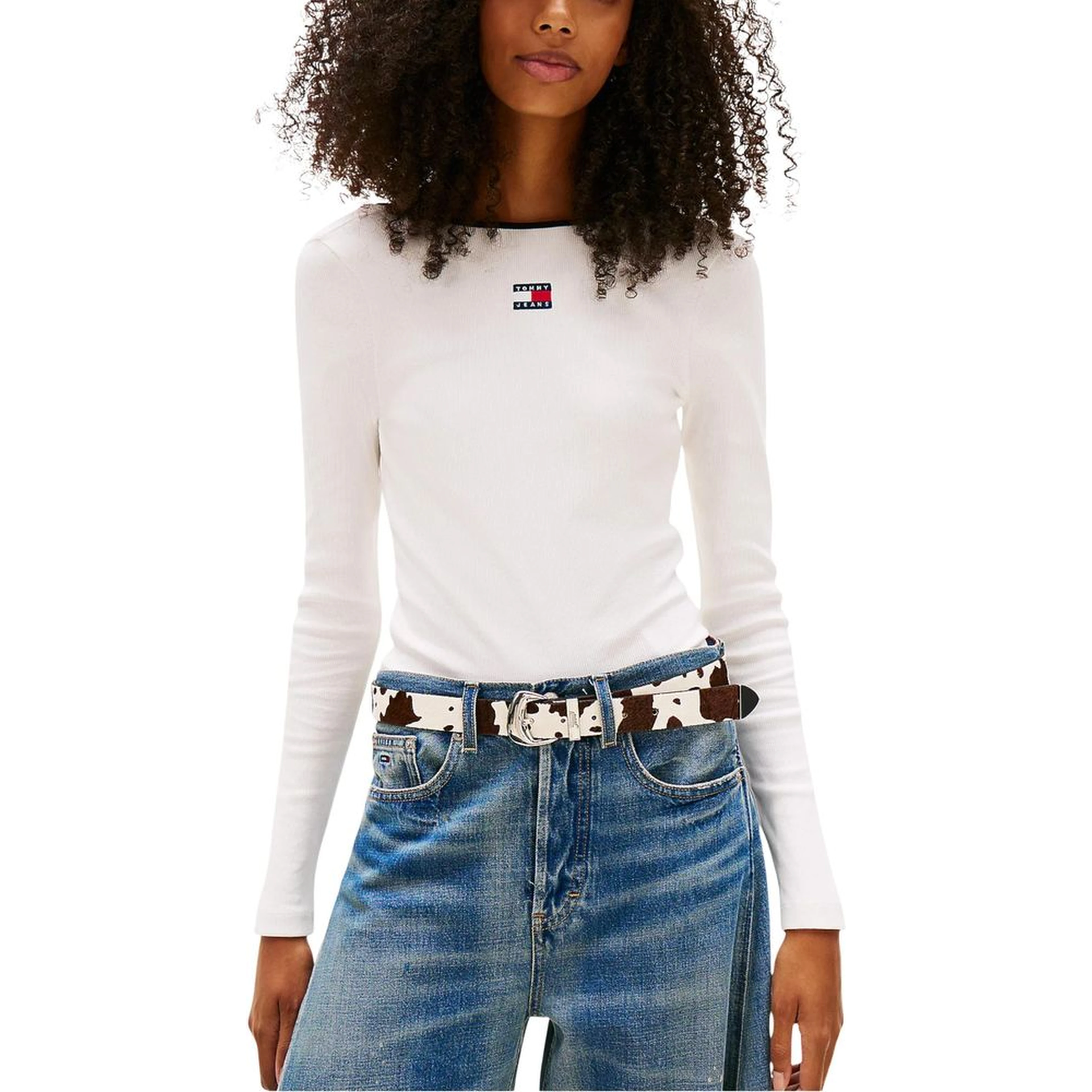 White Recycled Cotton Long Sleeve T-Shirt