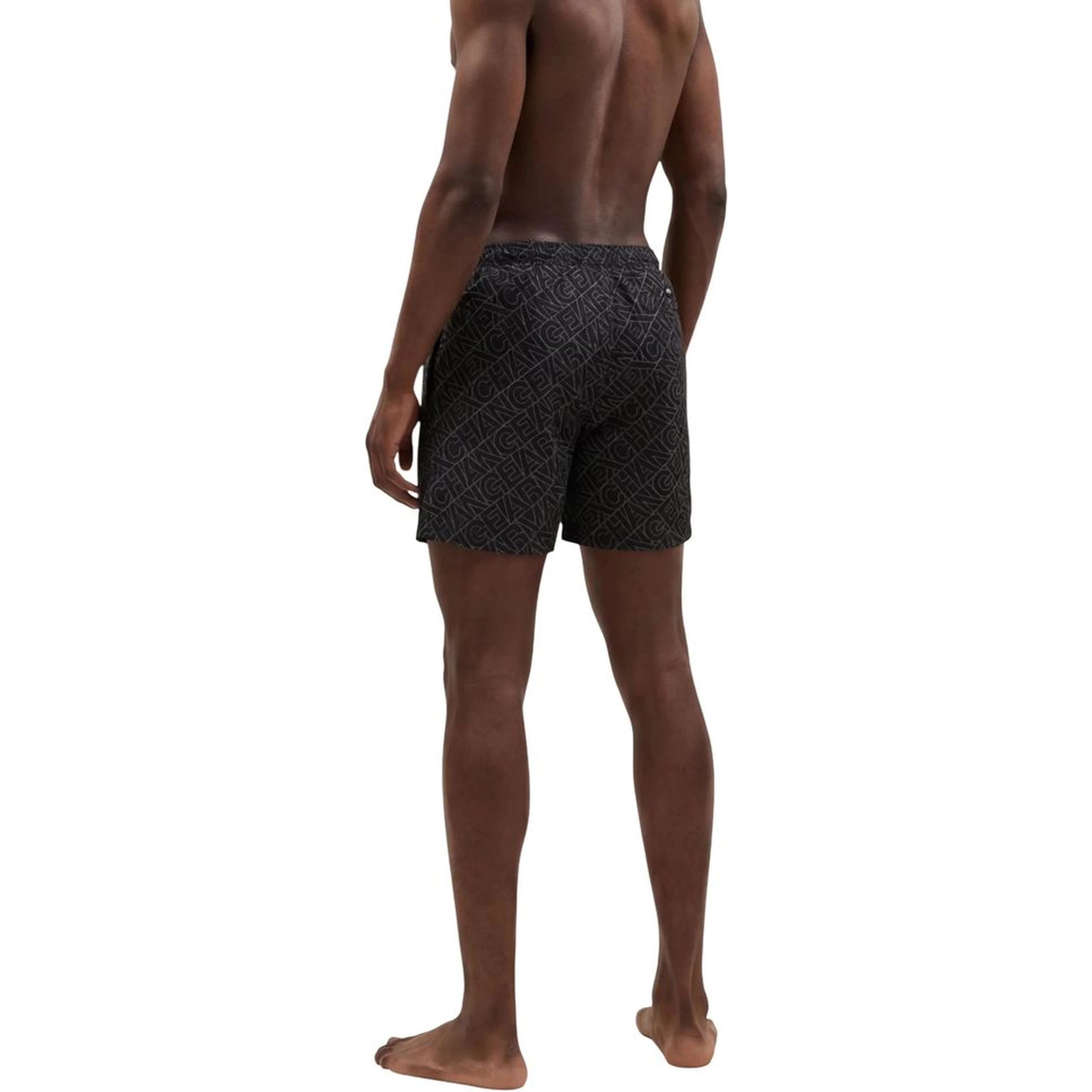 Black Polyester Swim Shorts