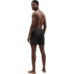 Black Polyester Swim Shorts