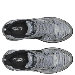 Gray Synthetic Athletic Sneakers