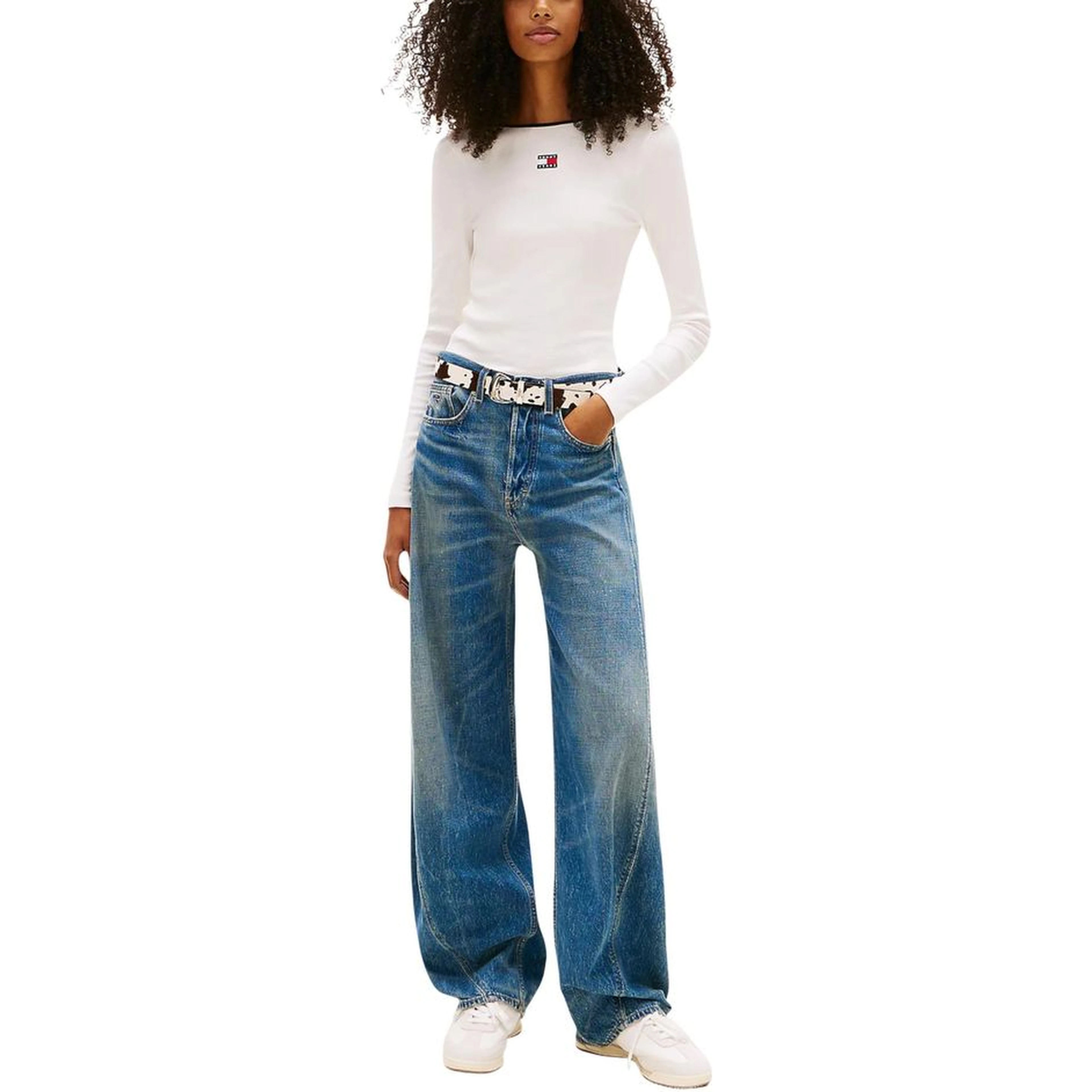 White Recycled Cotton Long Sleeve T-Shirt