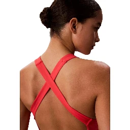 Orange Recycled Polyester One-Piece Swimsuit