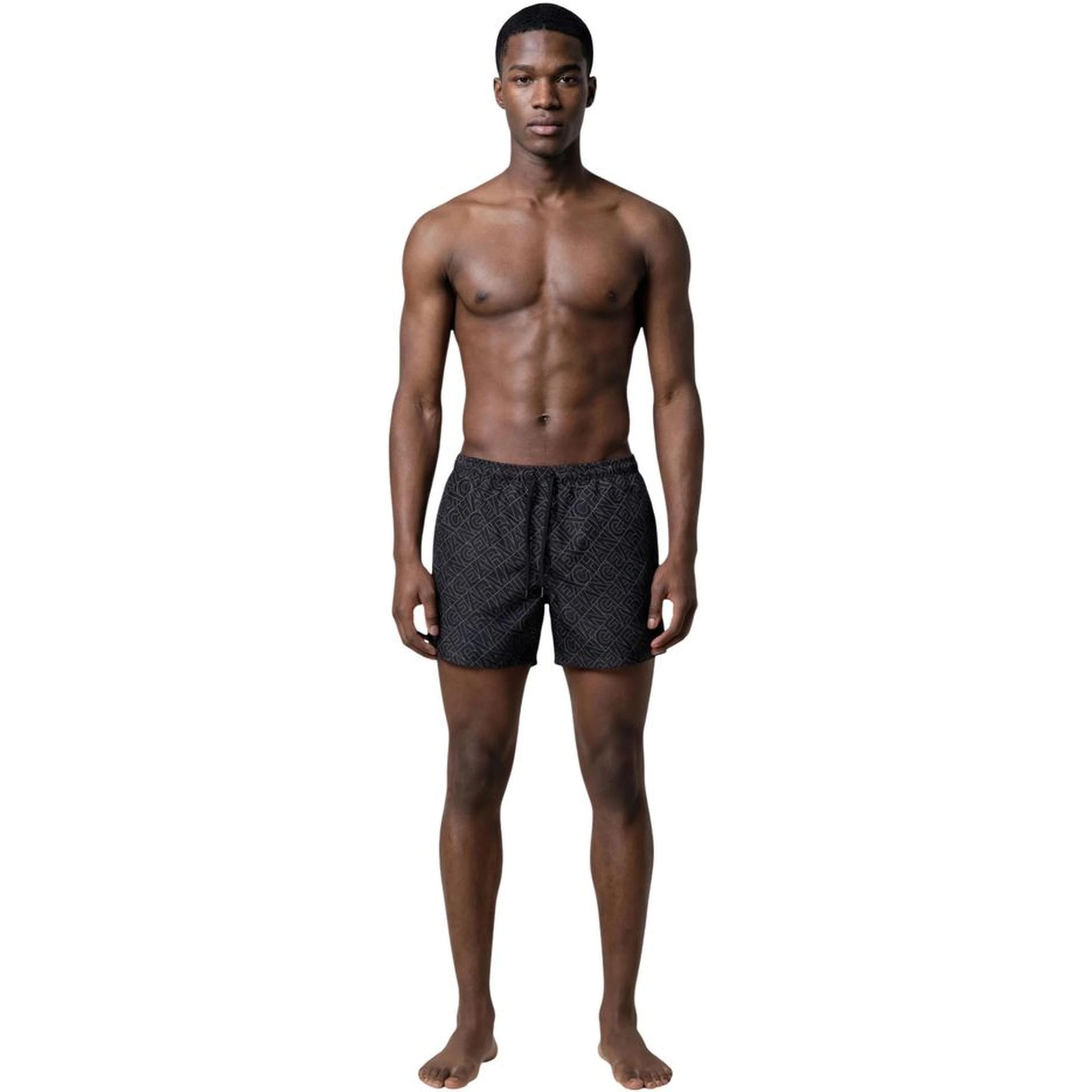 Black Polyester Swim Shorts