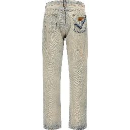 Blue Cotton Relaxed Fit Jeans