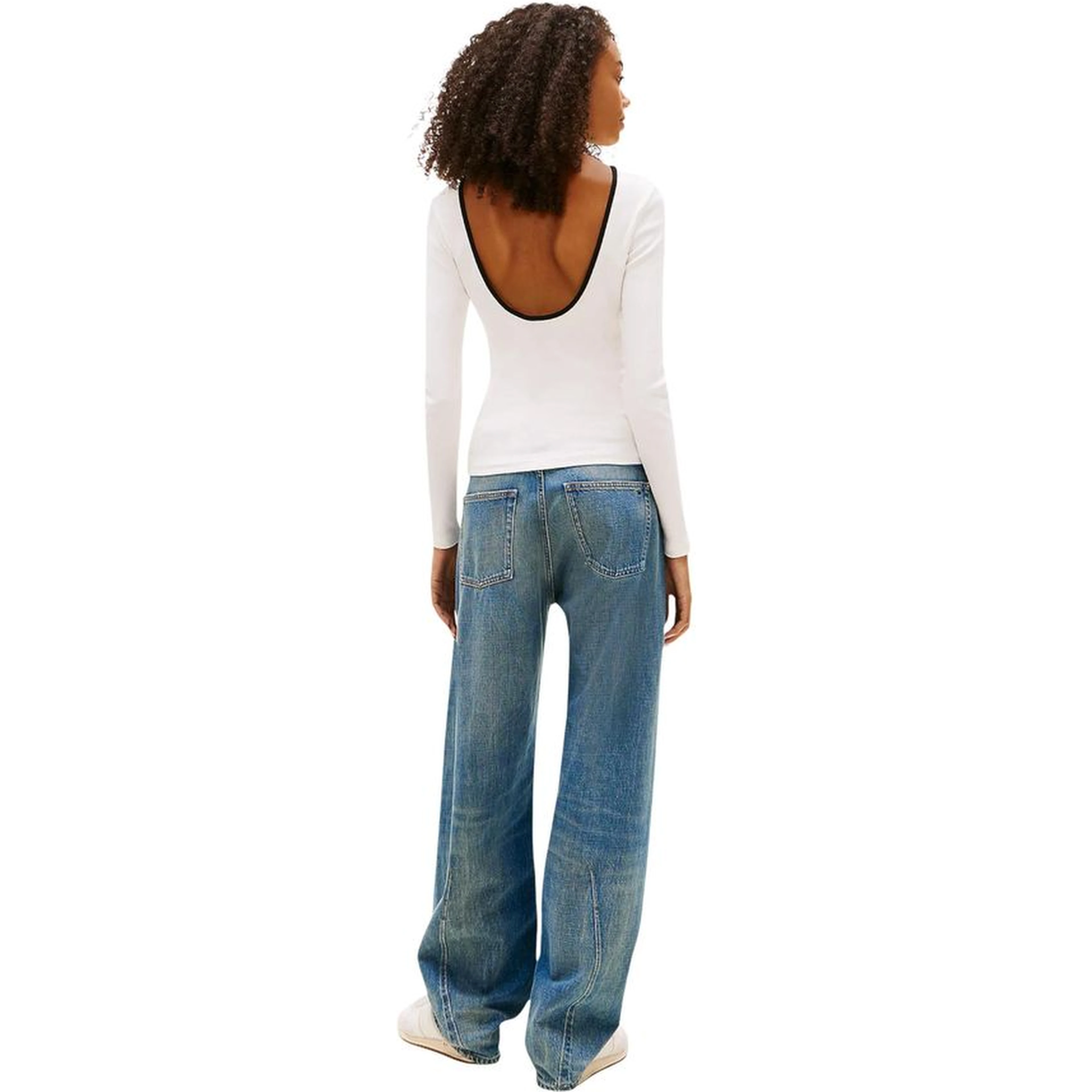 White Recycled Cotton Long Sleeve T-Shirt