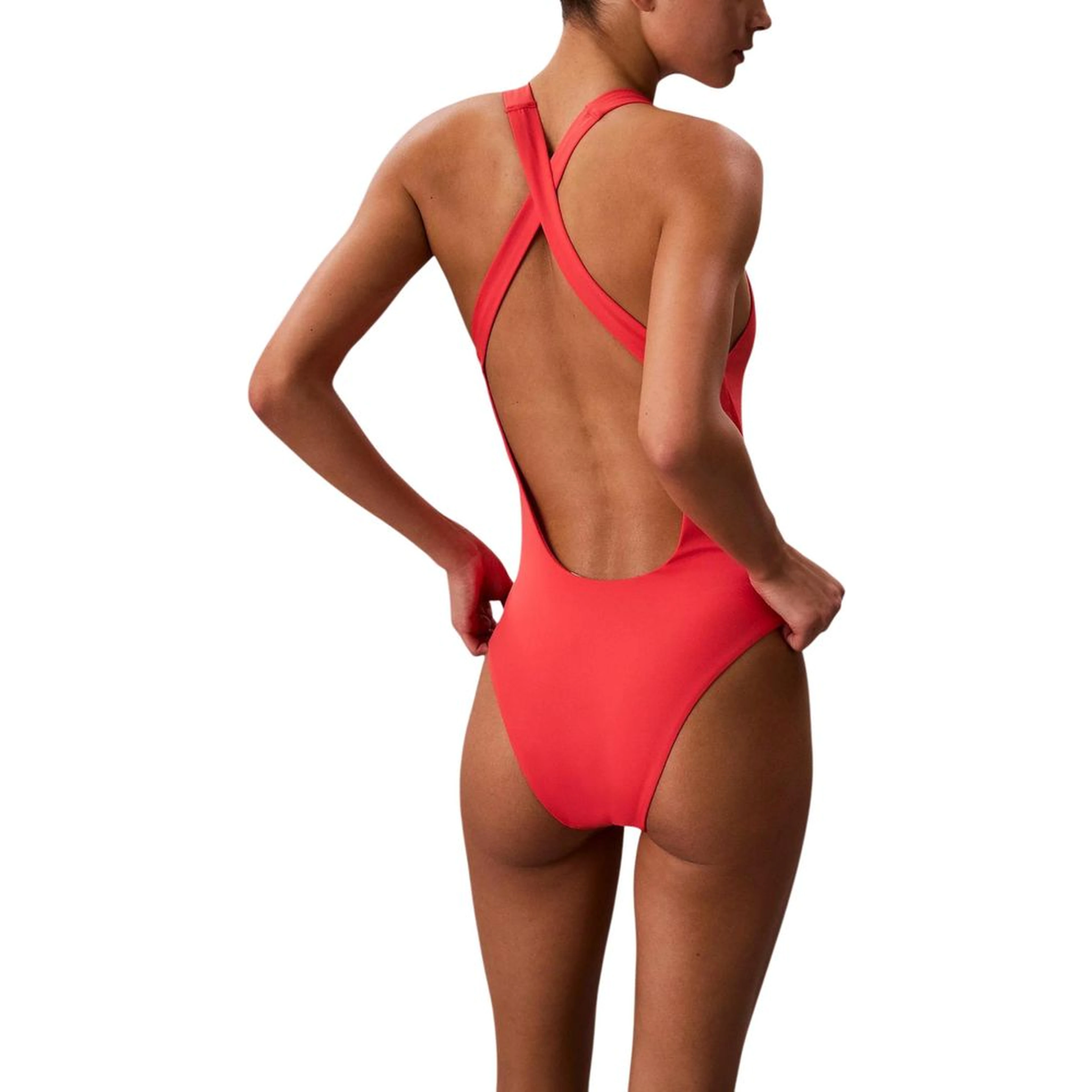 Orange Recycled Polyester One-Piece Swimsuit