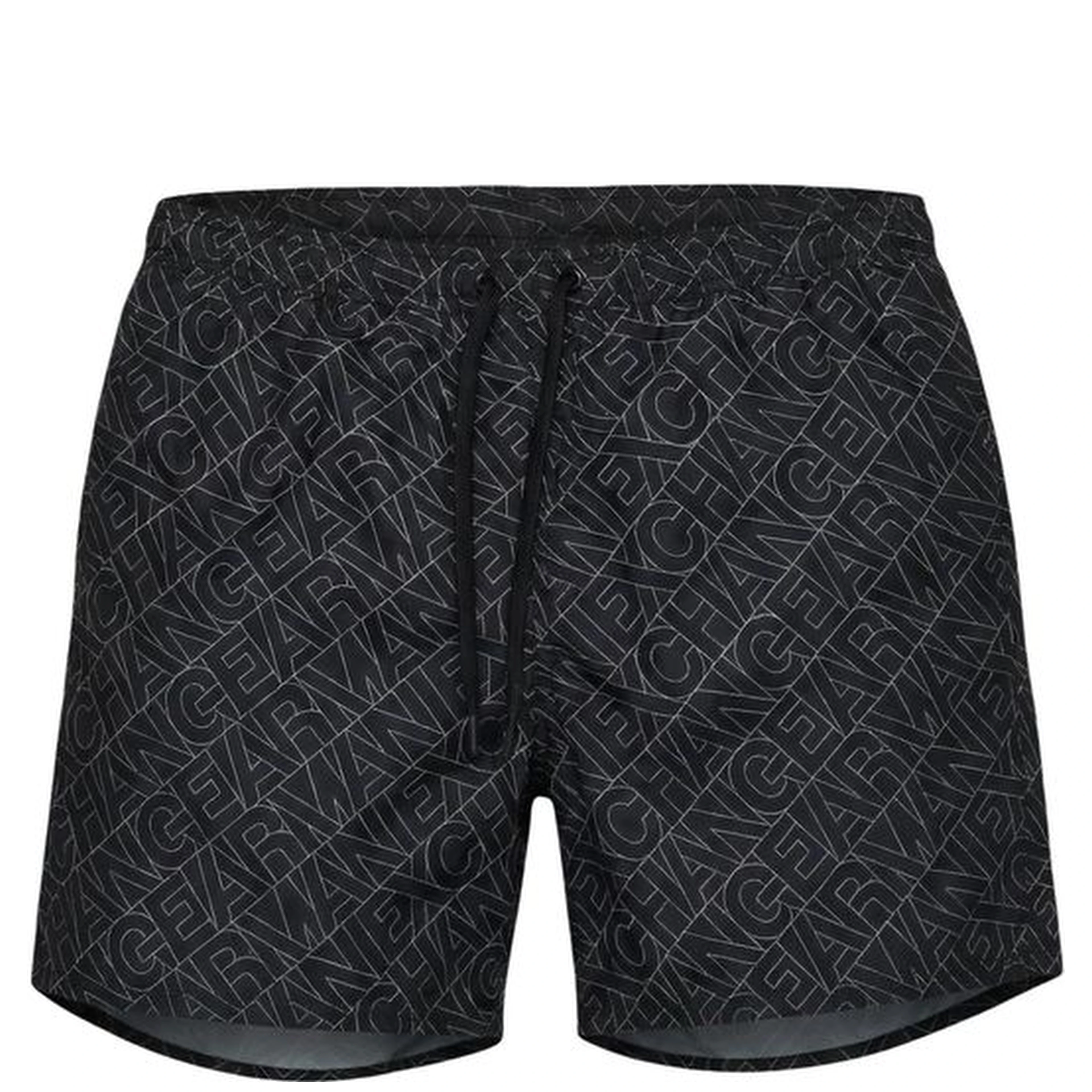 Black Polyester Swim Shorts