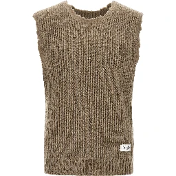 Beige Wool Sleeveles Sweater