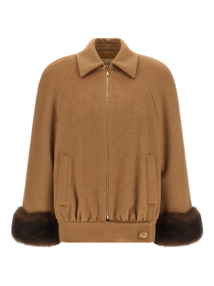 Brown Lamb Fur Bomber