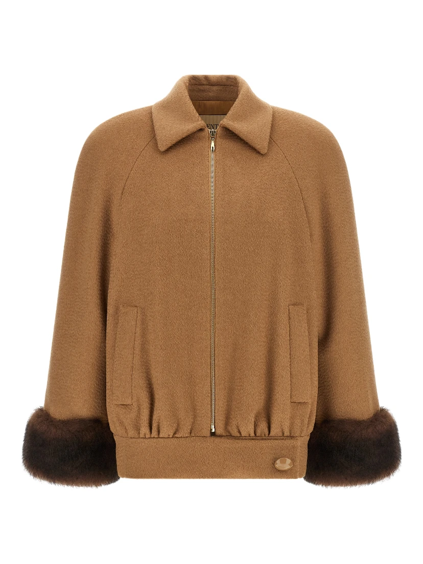 Brown Lamb Fur Bomber