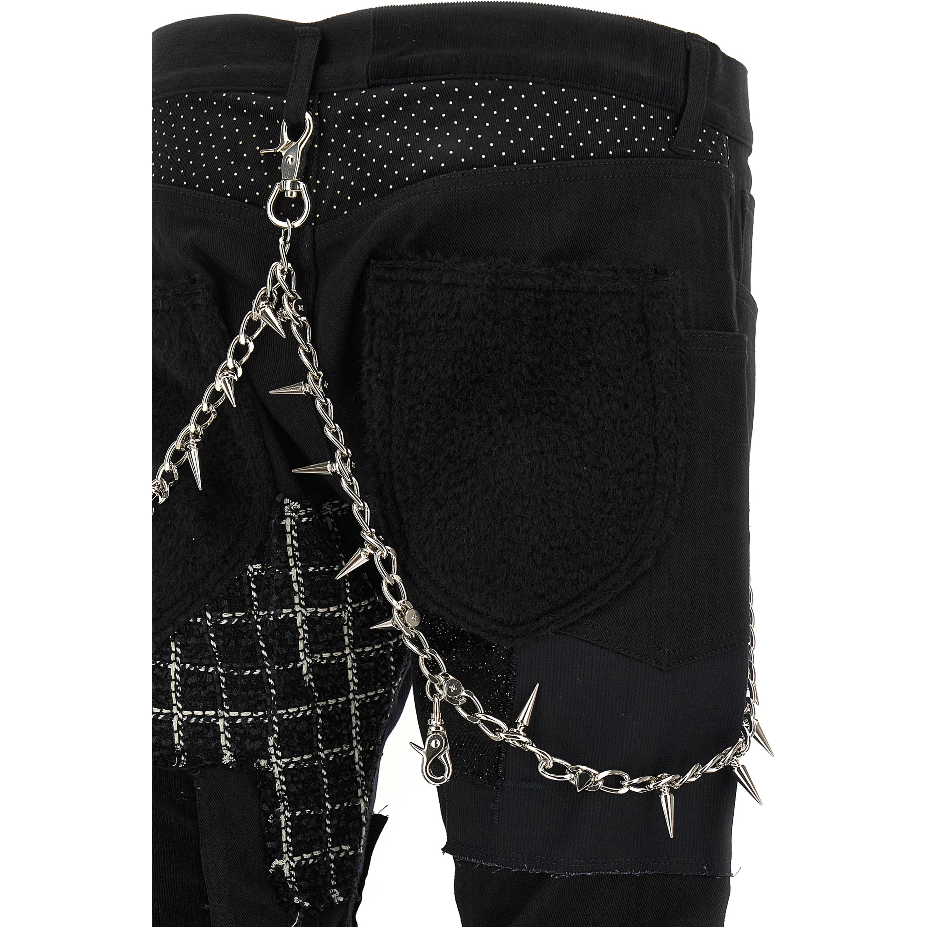 Black Cotton Straight-Leg Jeans