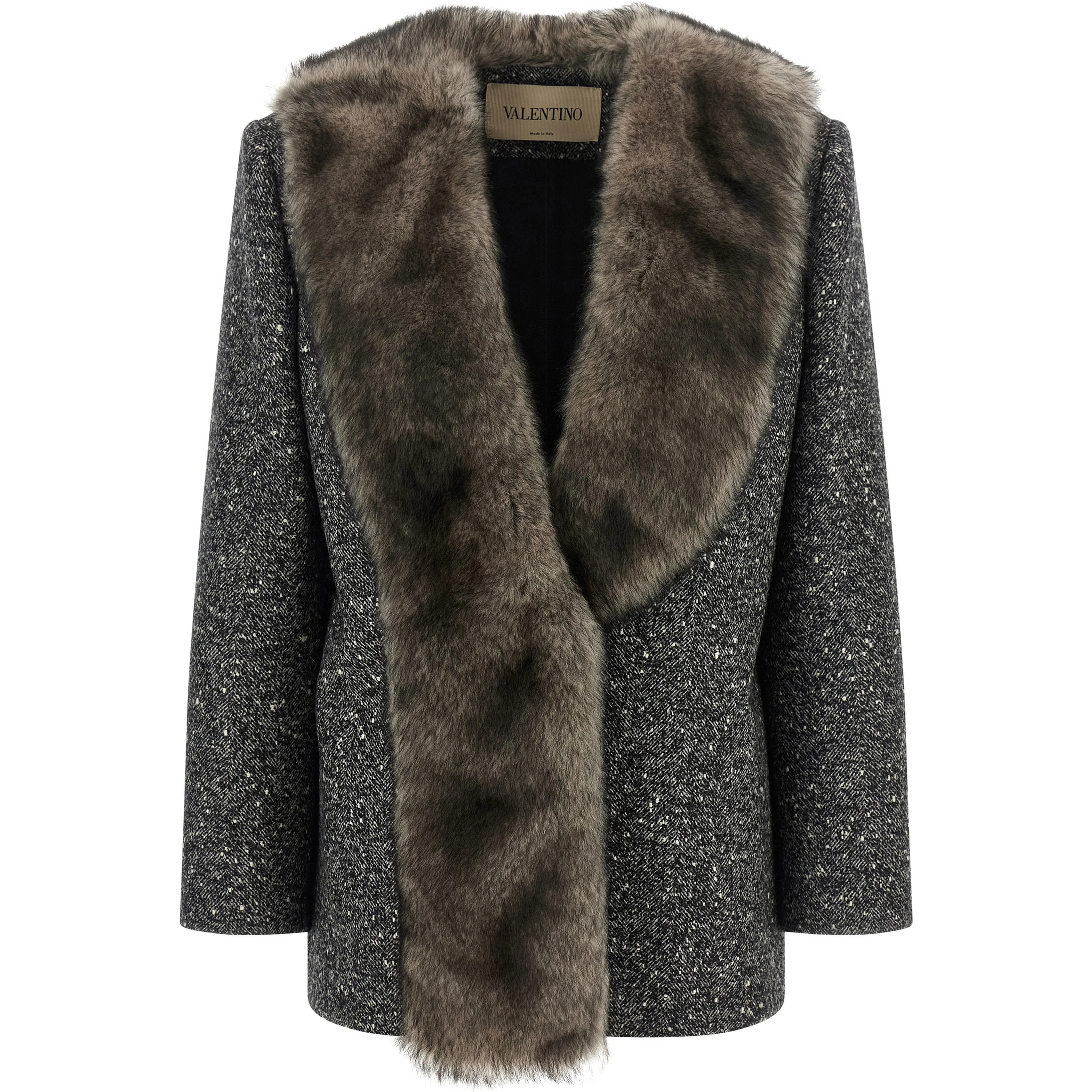 Bicolor Virgin Wool Coat