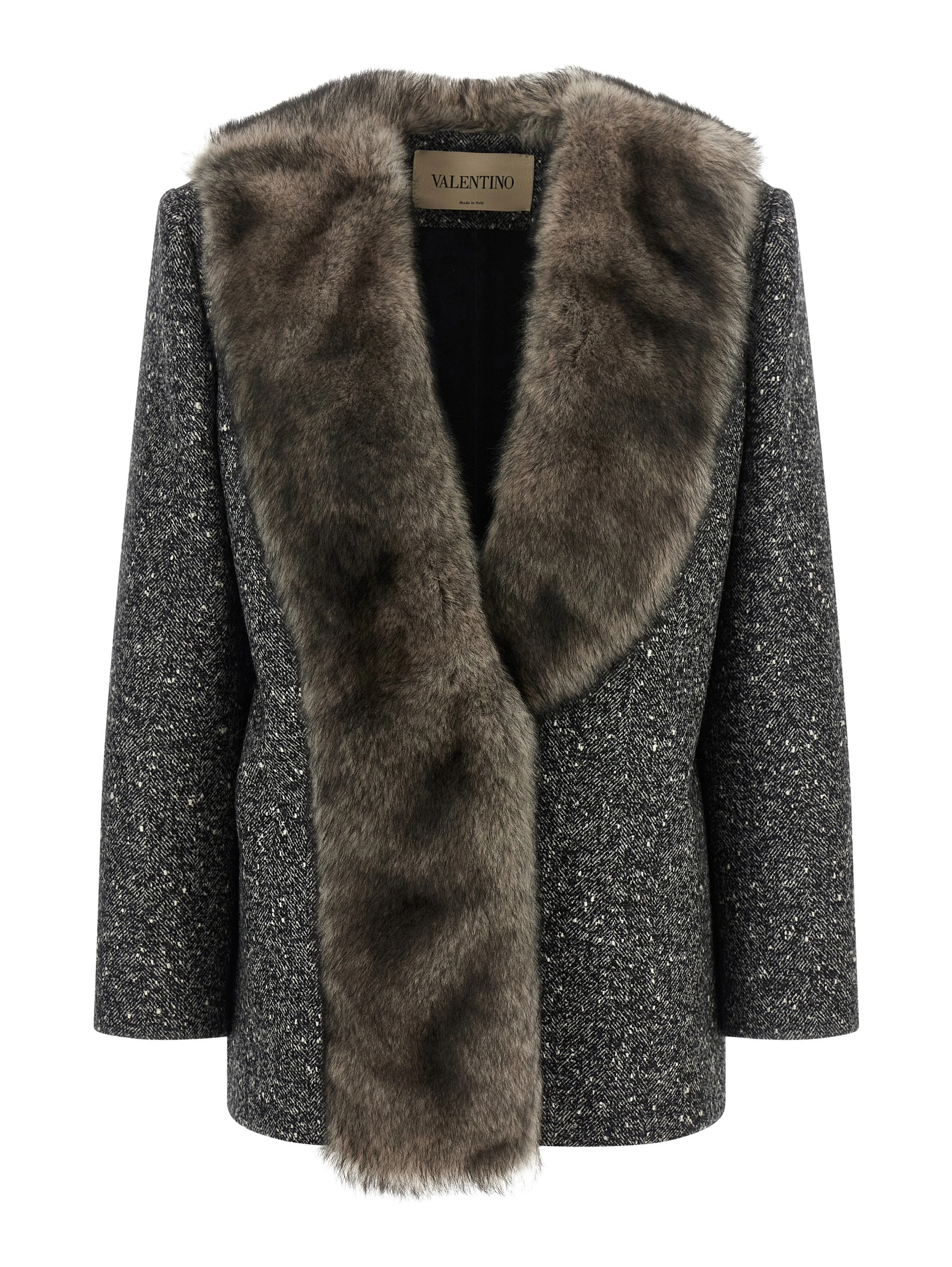 Bicolor Virgin Wool Coat