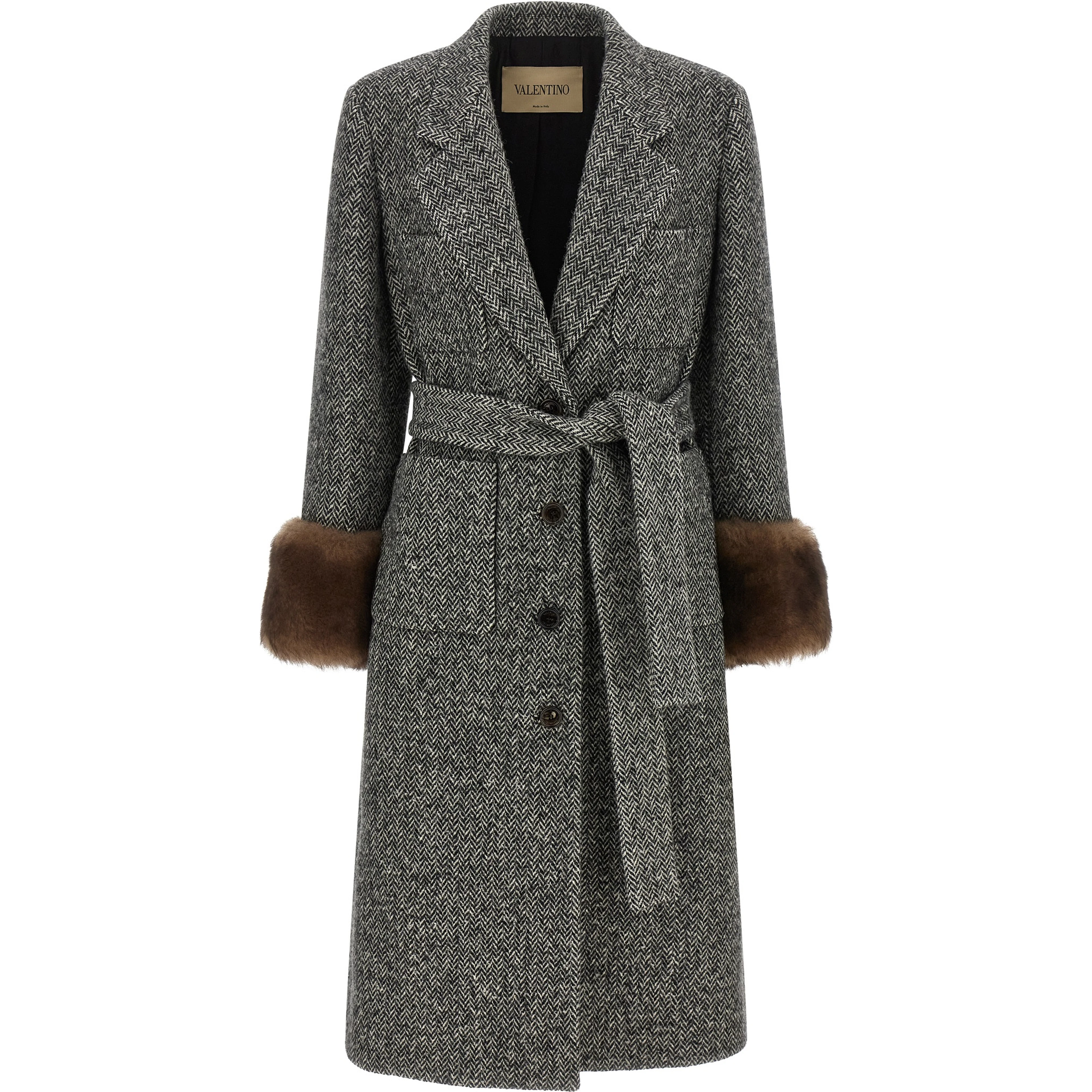 Bicolor Virgin Wool Coat