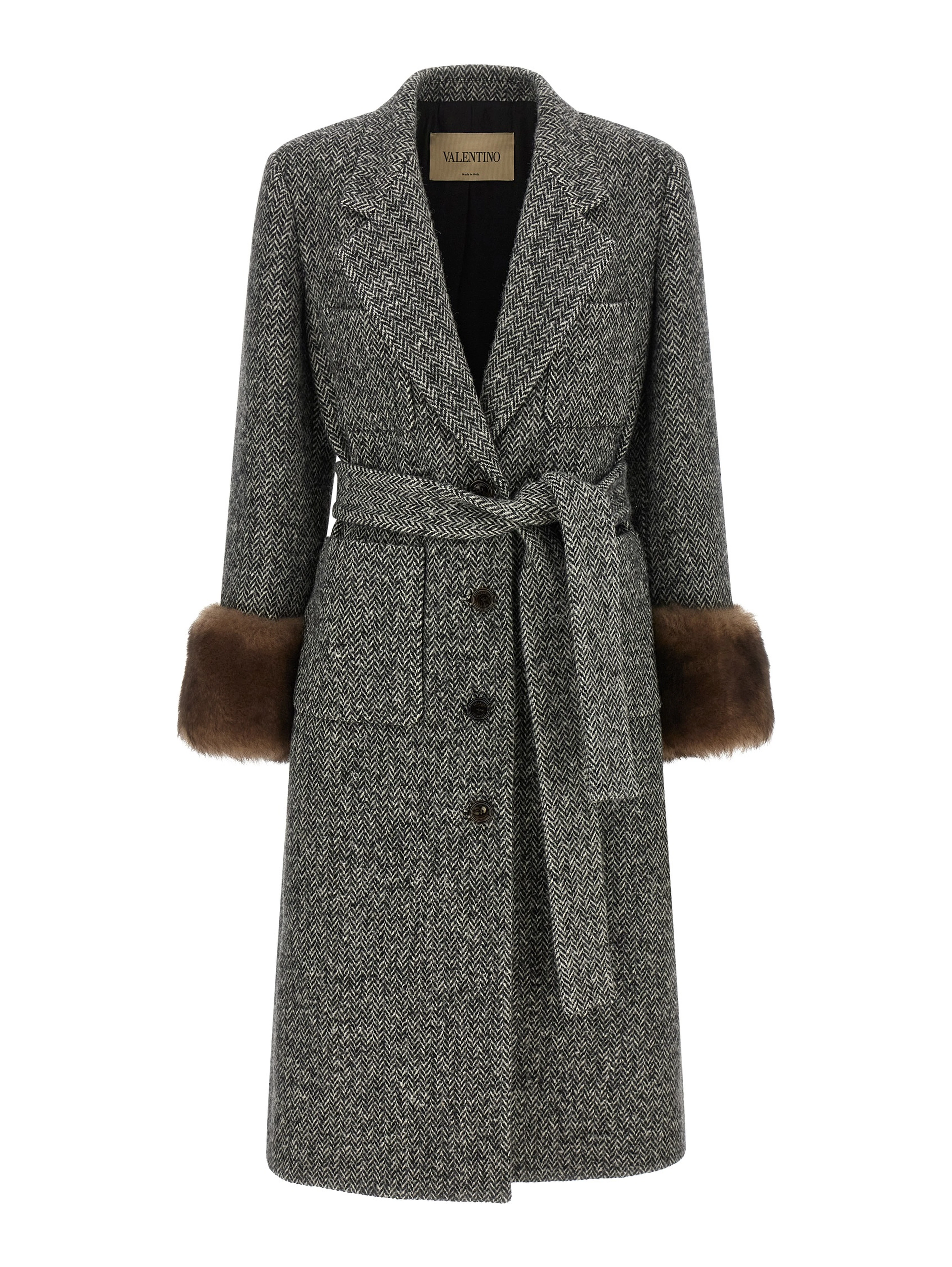 Bicolor Virgin Wool Coat