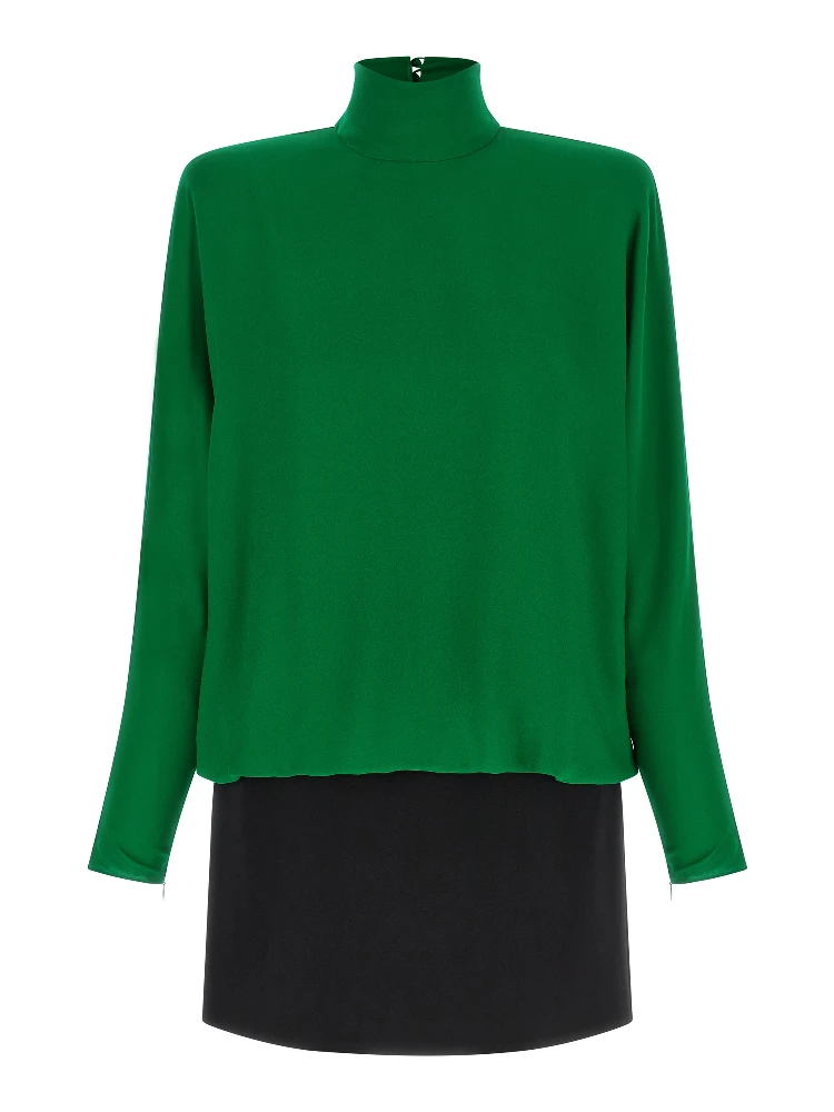 Bicolor Silk Short Dress alternative