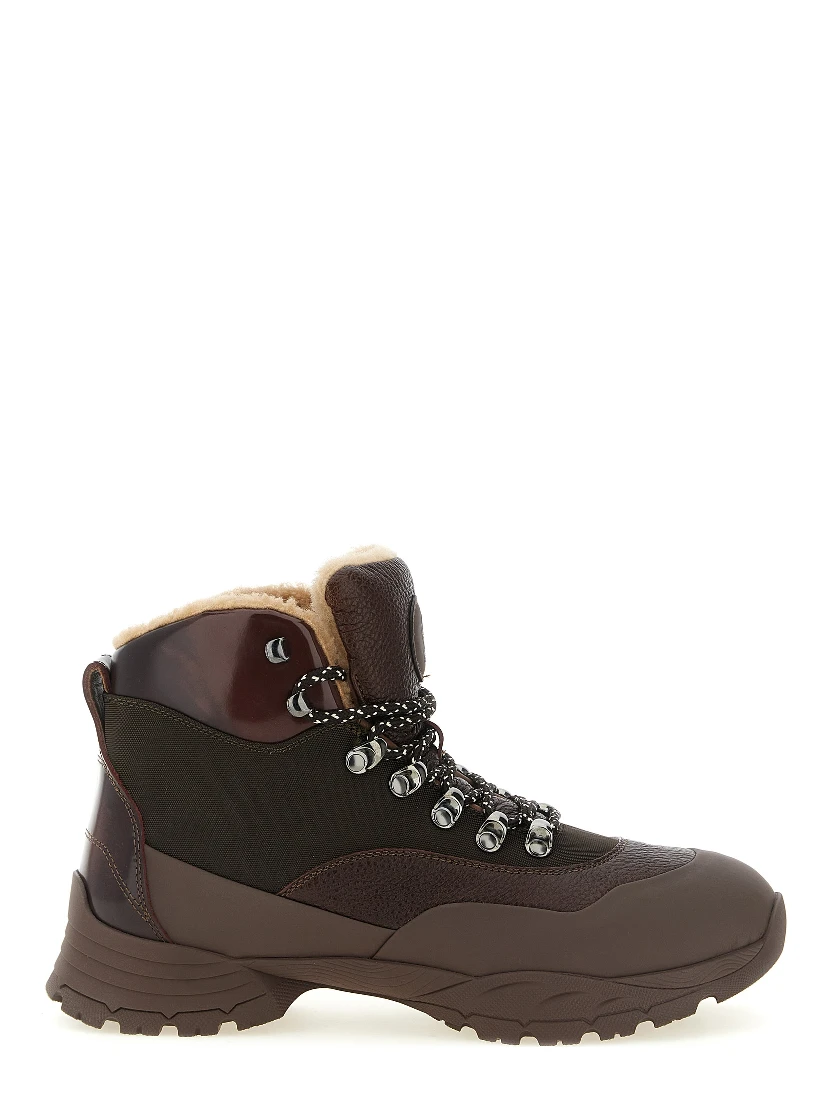 Brown Polyamide Ankle Boots