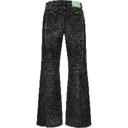 Gray Cotton Flared Jeans
