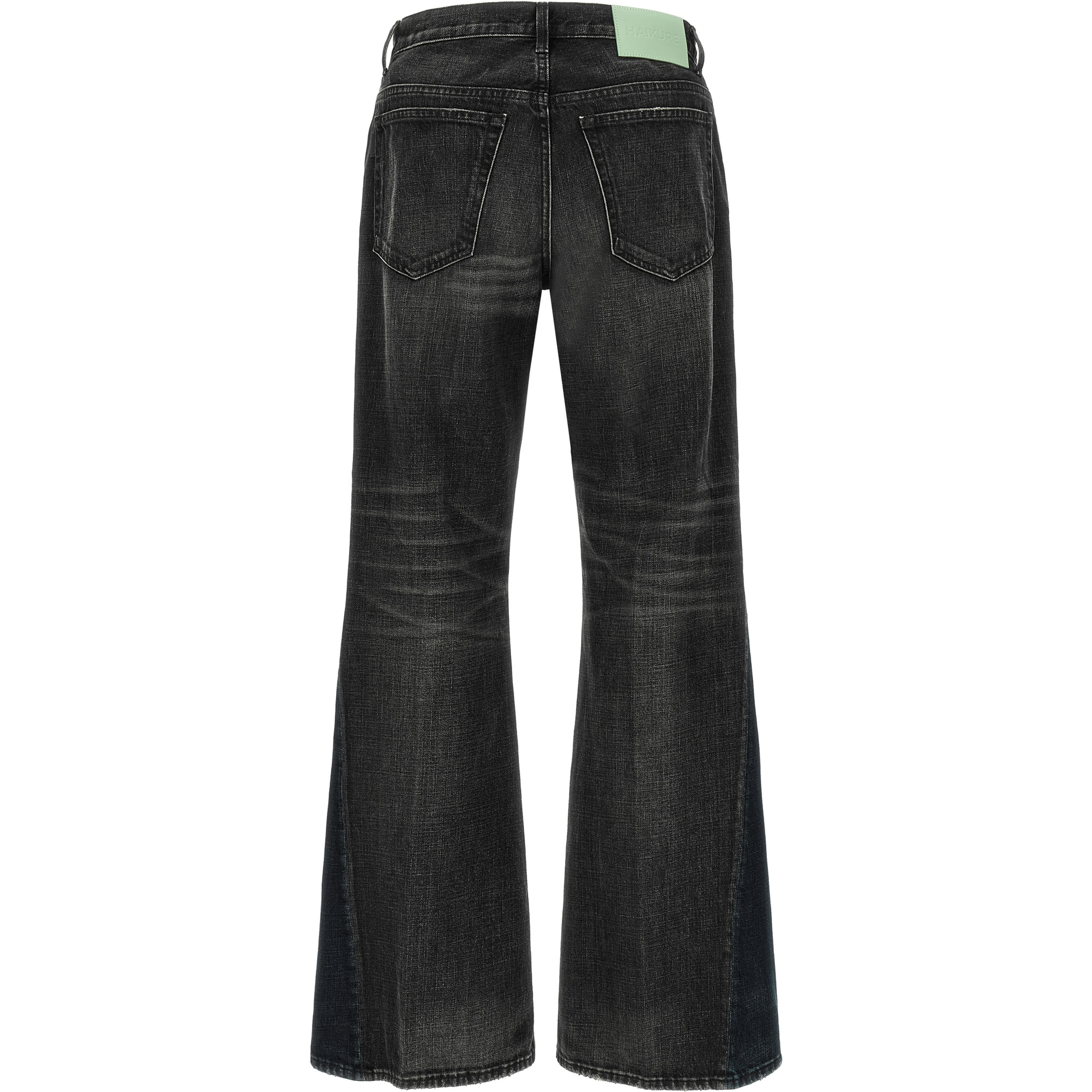 Gray Cotton Flared Jeans
