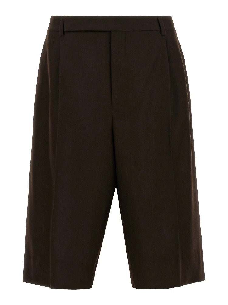 Brown Wool Bermuda Shorts