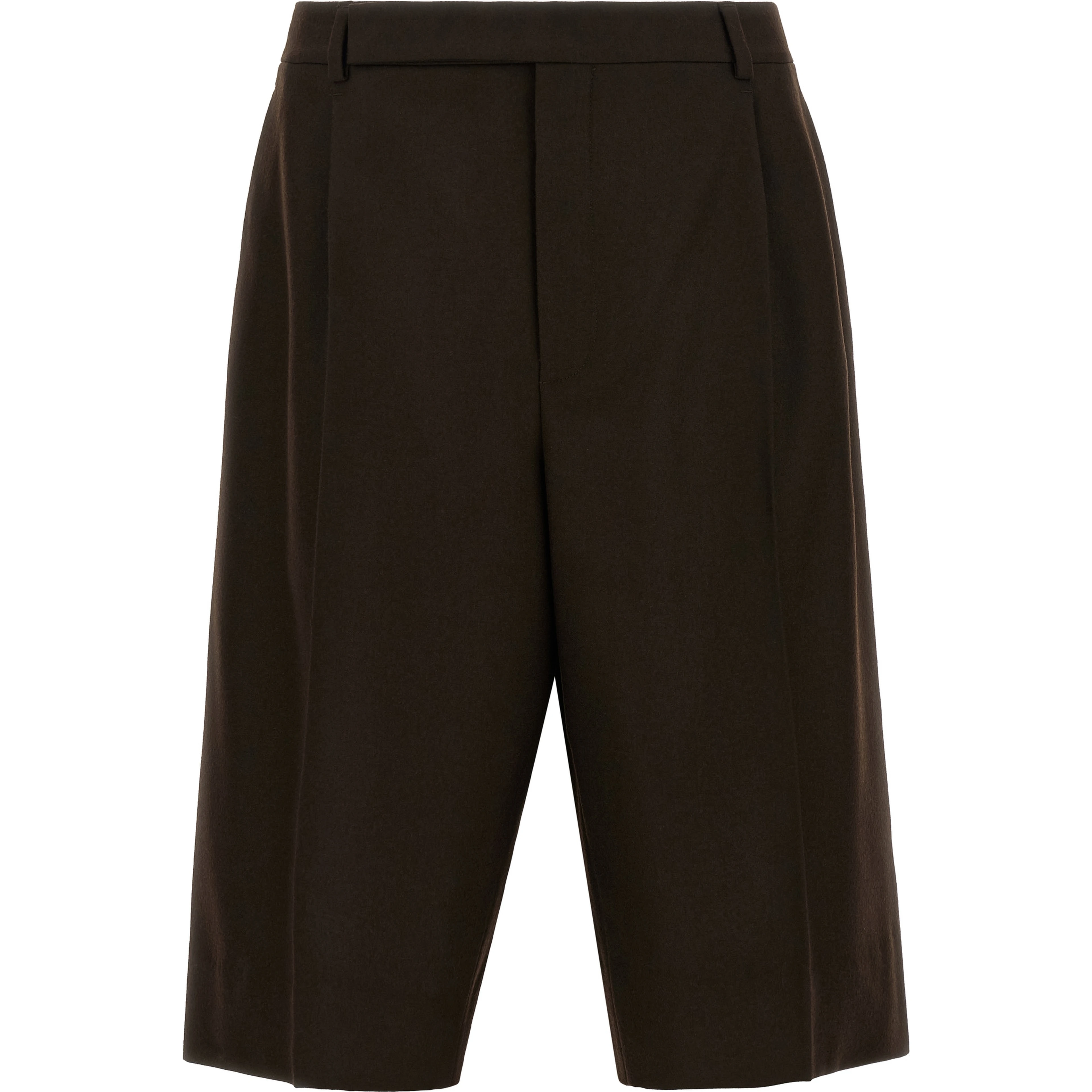 Brown Wool Bermuda Shorts