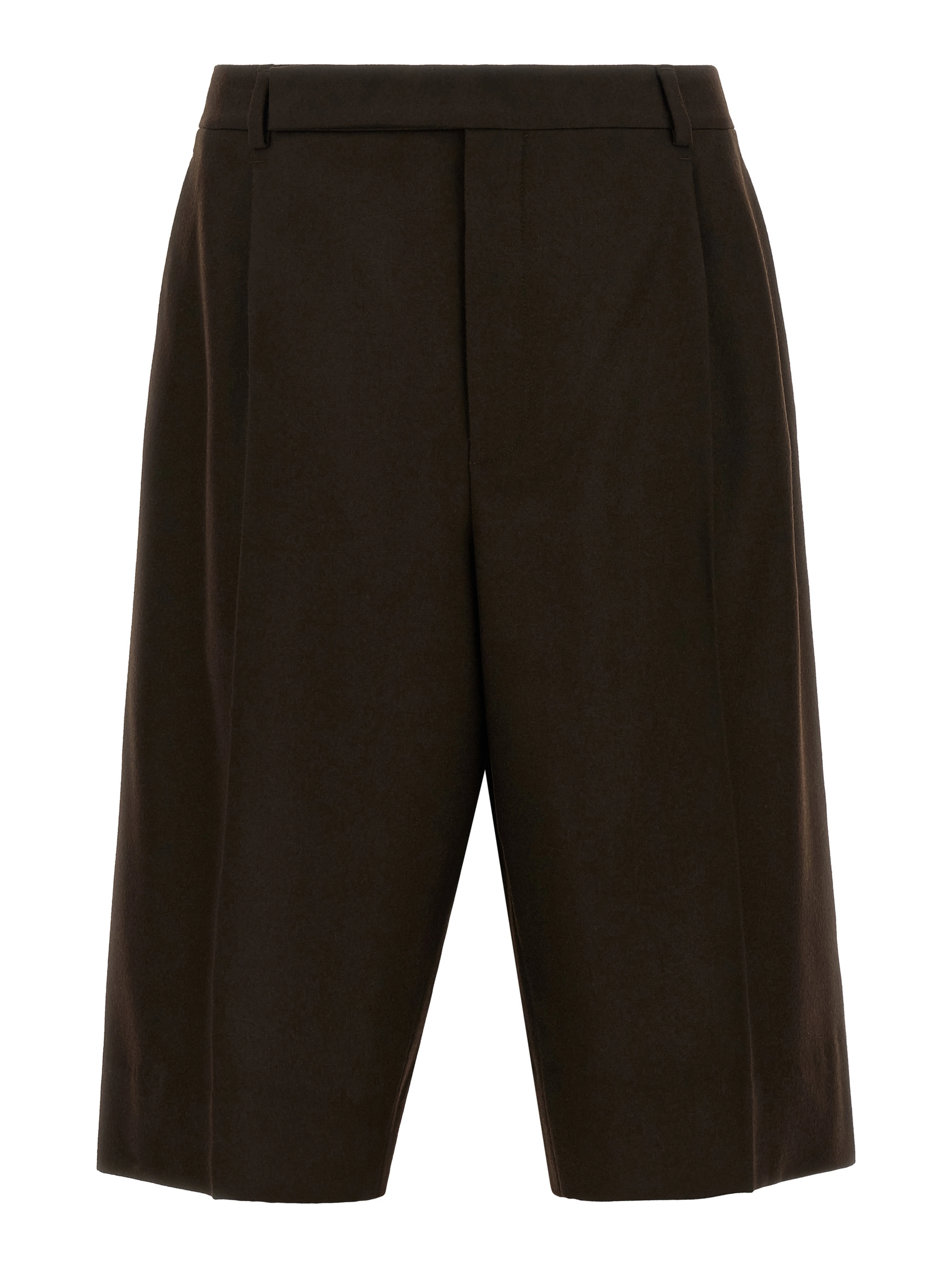 Brown Wool Bermuda Shorts