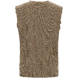 Beige Wool Sleeveles Sweater