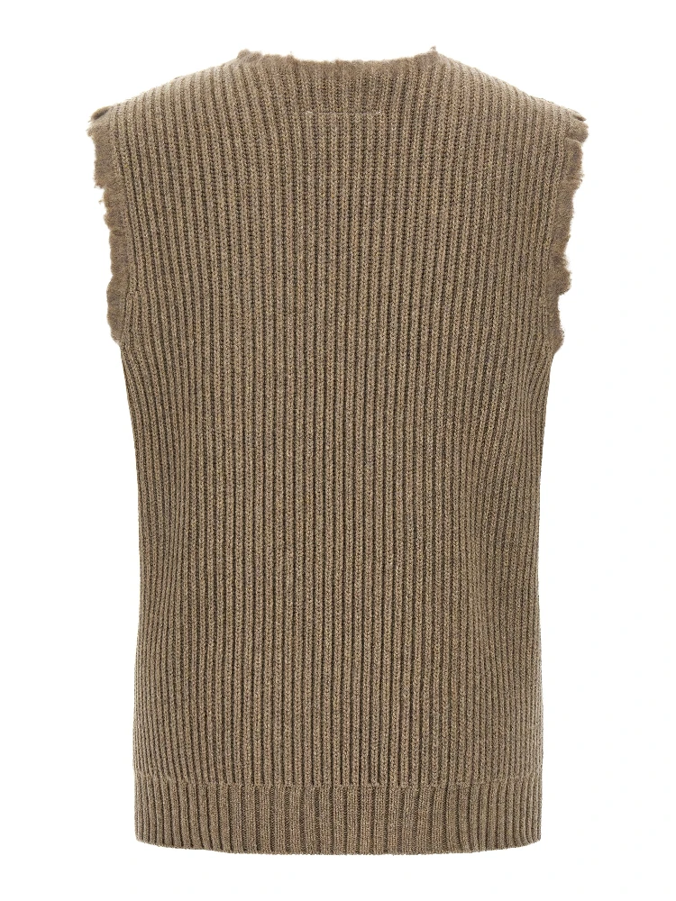 Beige Wool Sleeveles Sweater alternative