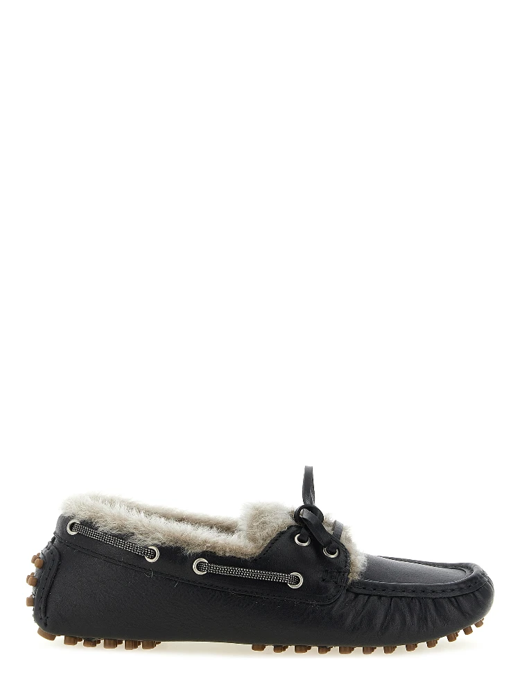 Black Calfskin Slip-On Loafers