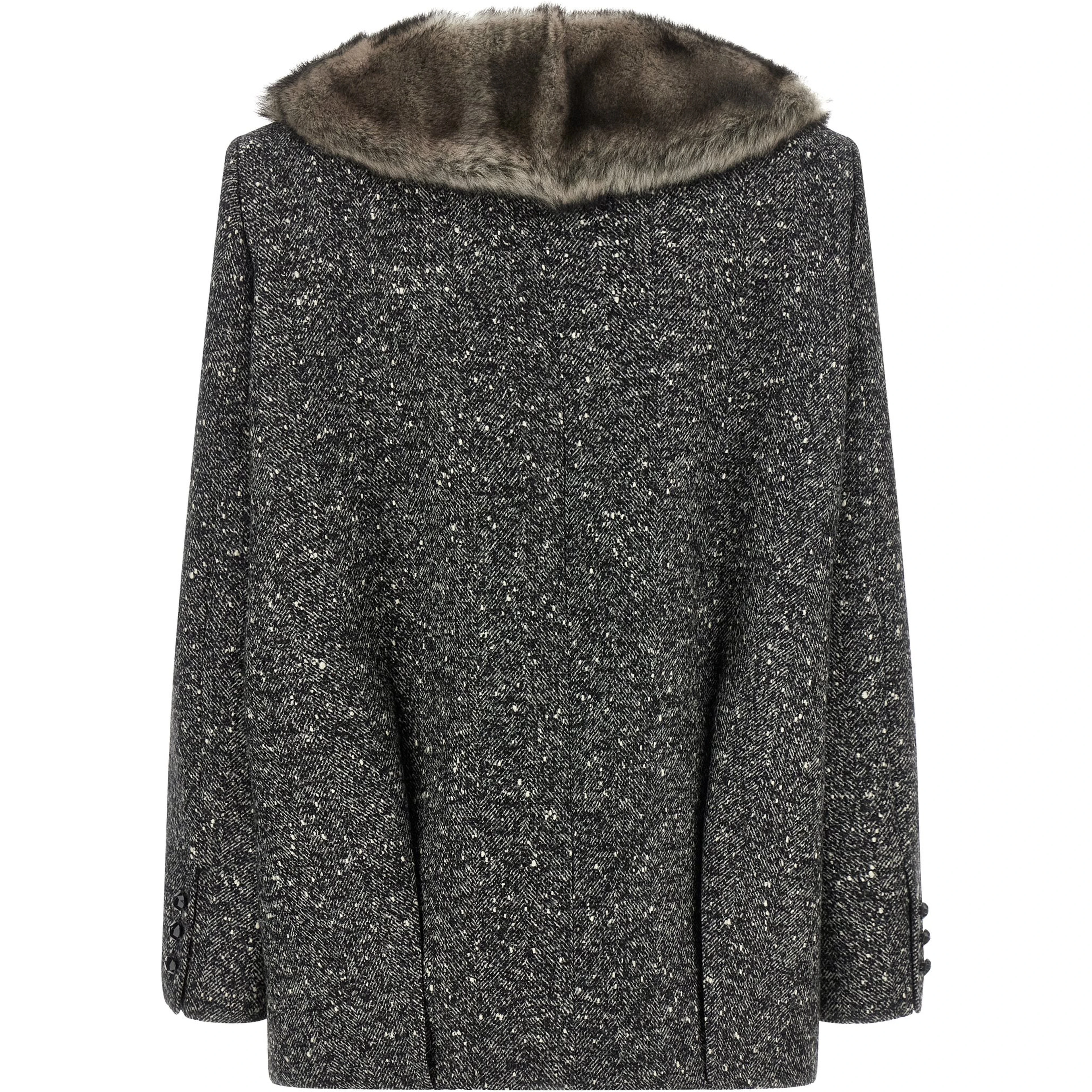 Bicolor Virgin Wool Coat