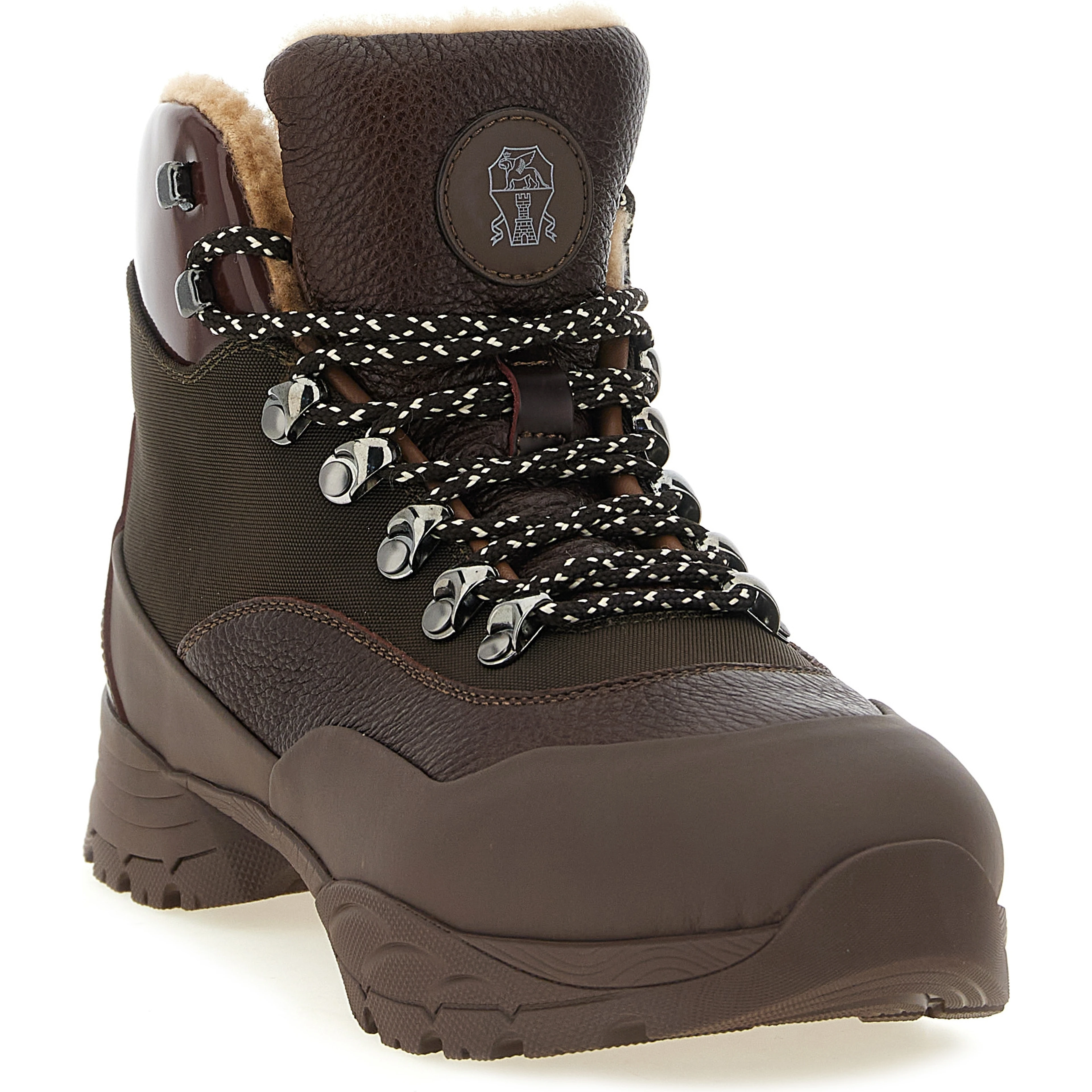 Brown Polyamide Ankle Boots