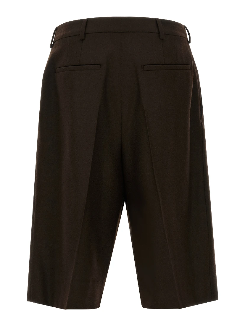 Brown Wool Bermuda Shorts