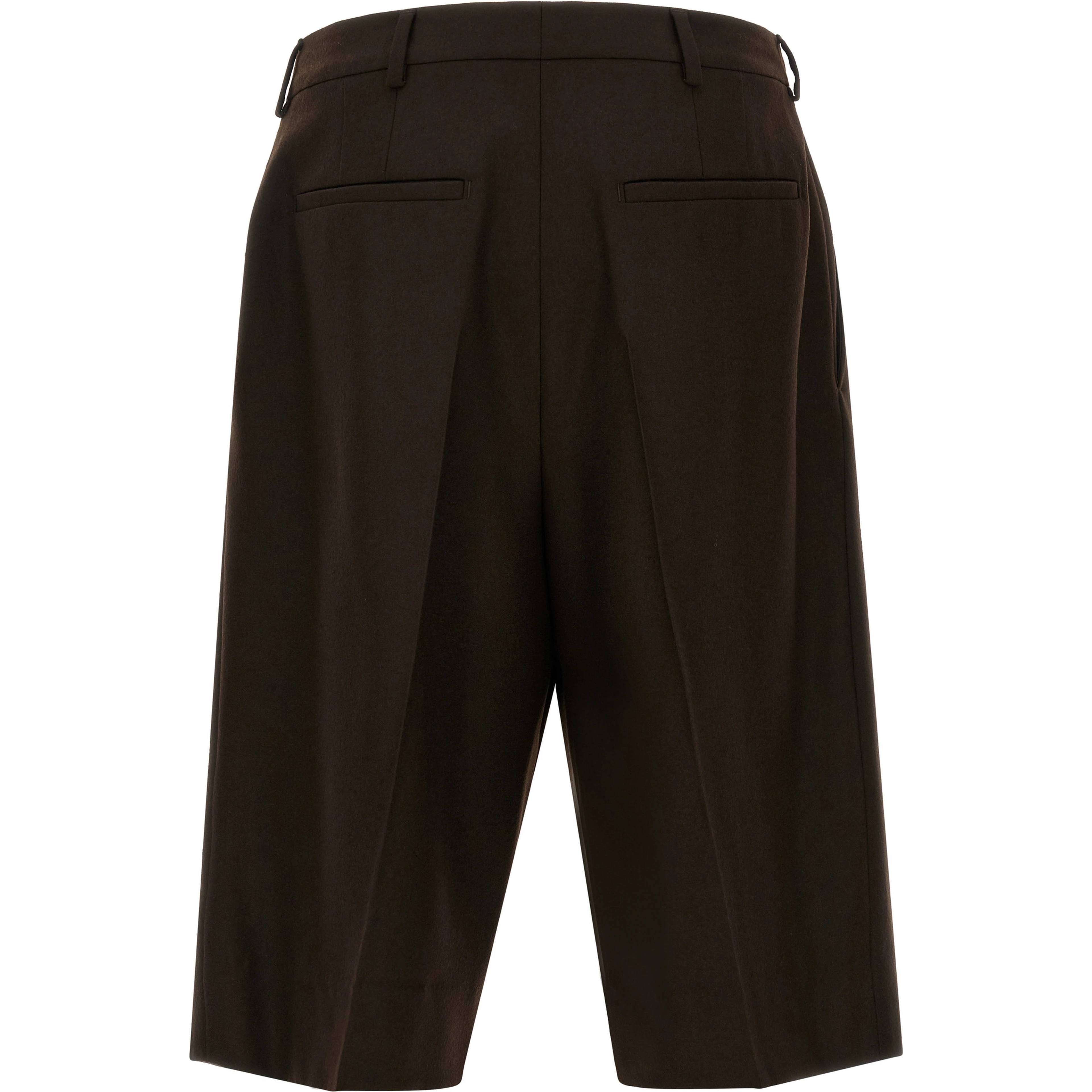 Brown Wool Bermuda Shorts