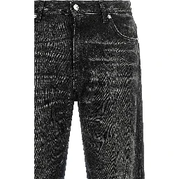 Gray Cotton Flared Jeans