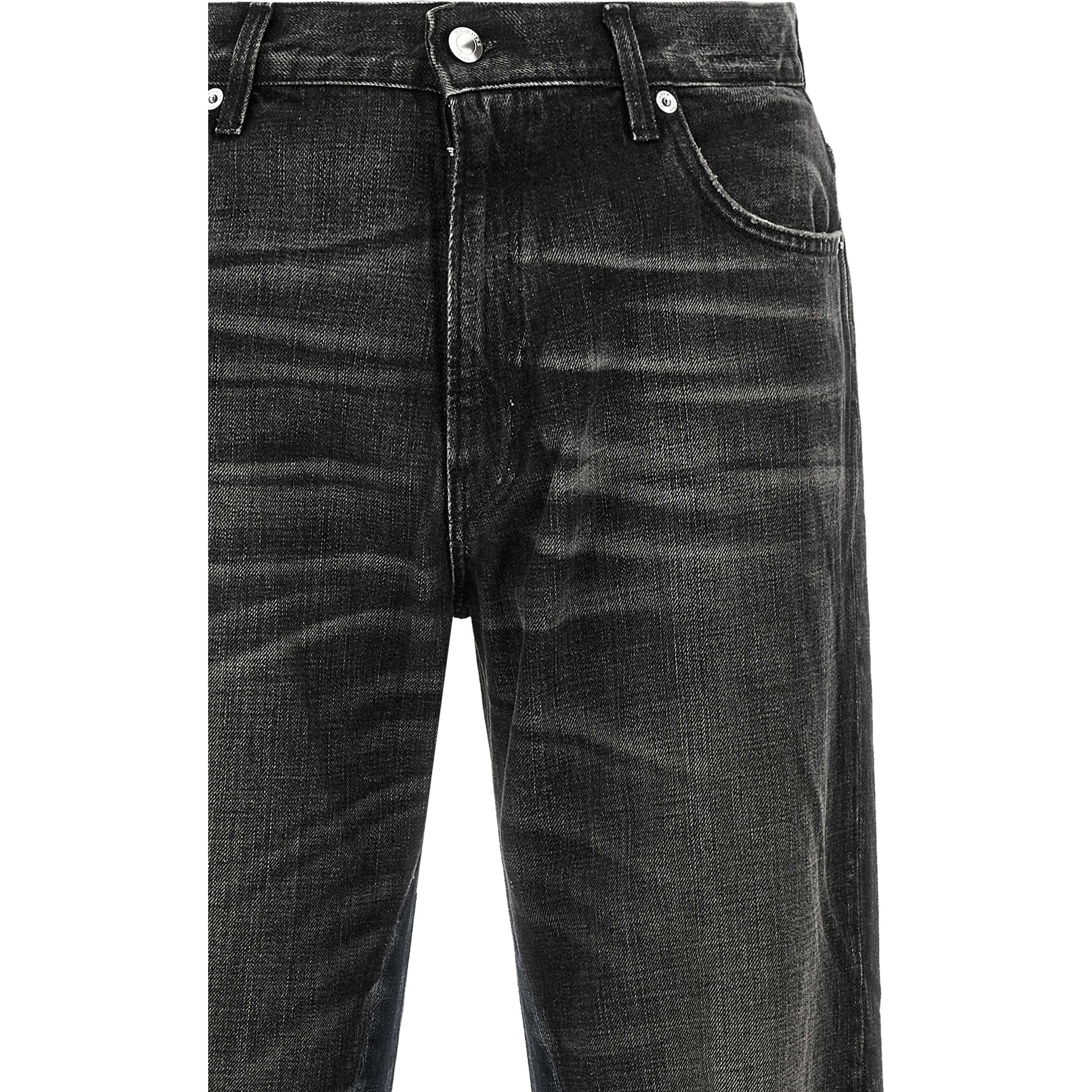 Gray Cotton Flared Jeans