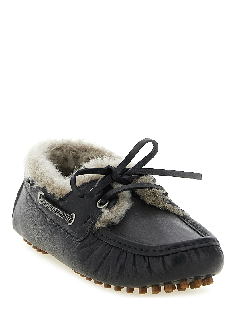 Black Calfskin Slip-On Loafers